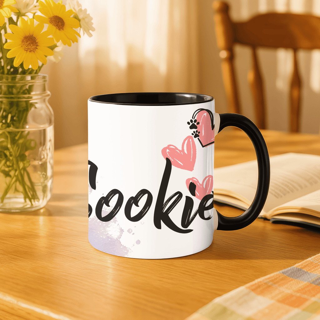 Personalisierte Border Collie Tasse 11oz – Aquarell Hundemotiv mit Namen | Geschenk für Border Collie Besitzer | Keramiktasse mit Farbwahl - Sunbeamstore