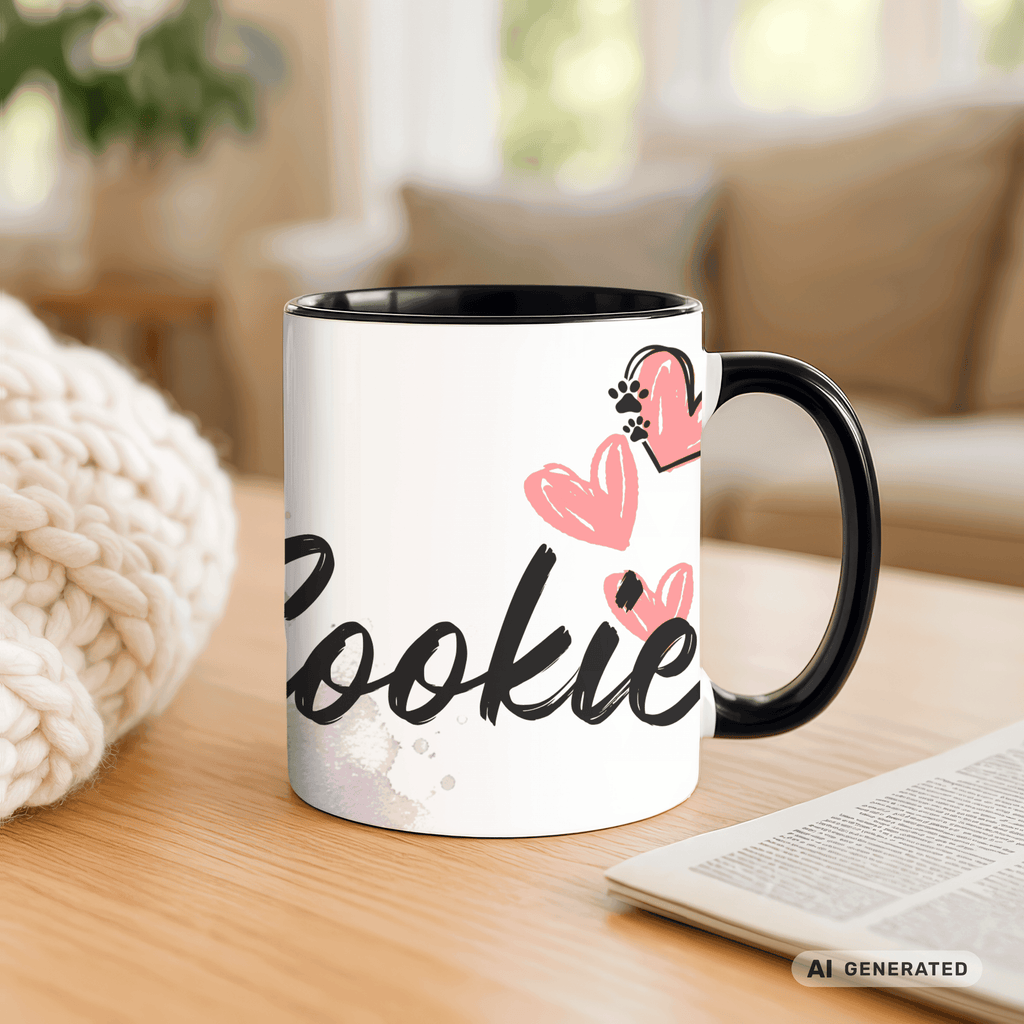 Personalisierte Border Collie Tasse 11oz – Aquarell Hundemotiv mit Namen | Geschenk für Border Collie Besitzer | Keramiktasse mit Farbwahl - Sunbeamstore