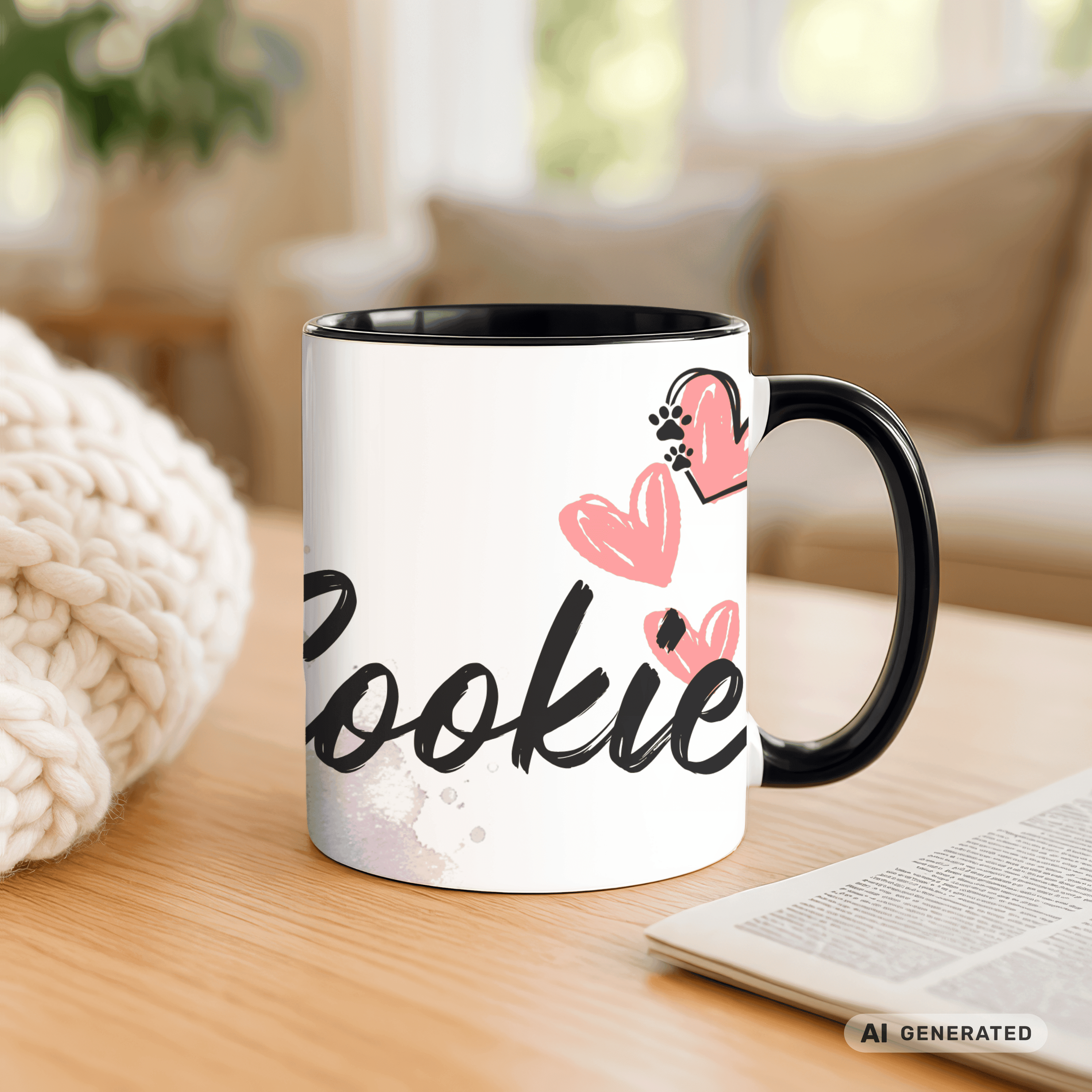 Personalisierte Border Collie Tasse 11oz – Aquarell Hundemotiv mit Namen | Geschenk für Border Collie Besitzer | Keramiktasse mit Farbwahl - Sunbeamstore