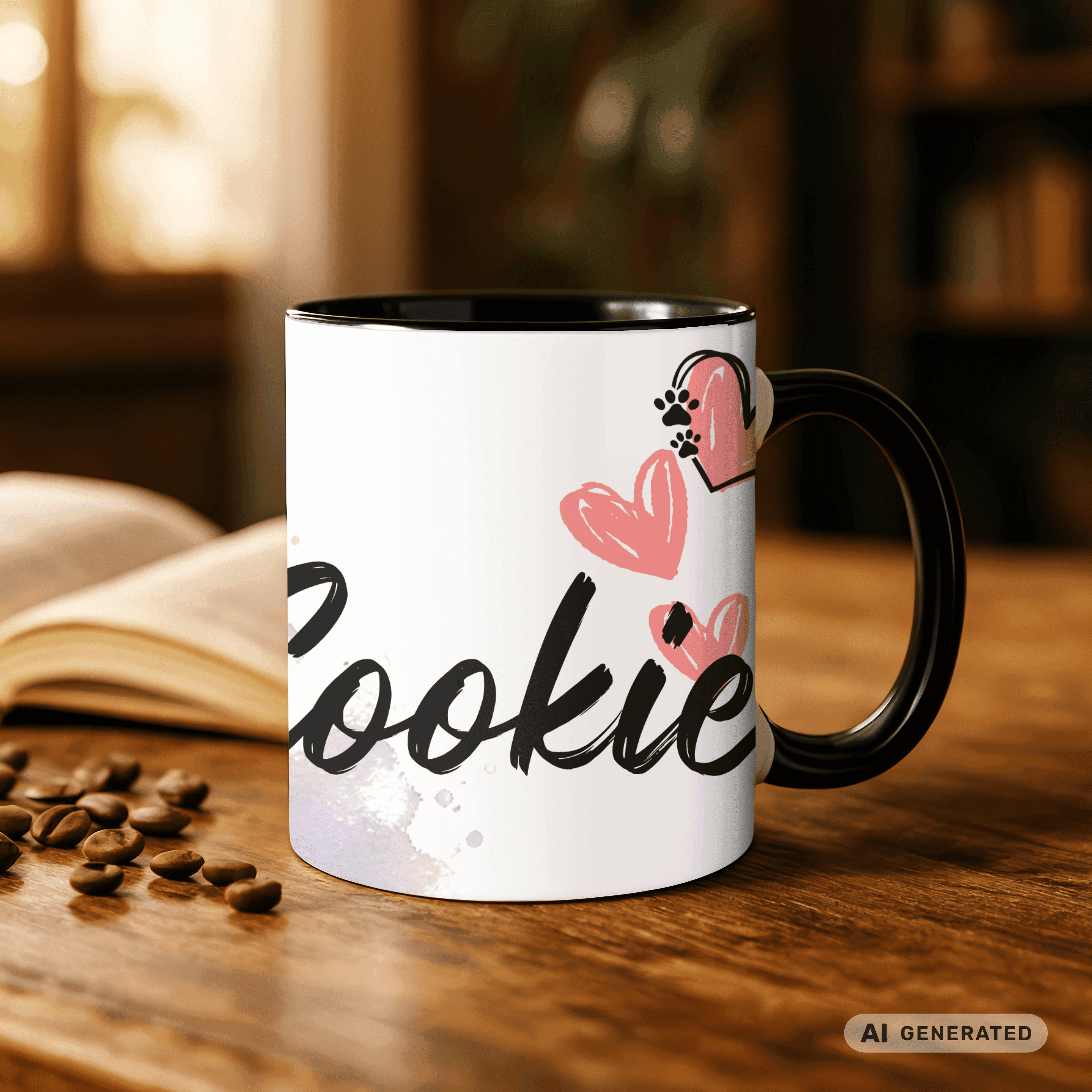 Personalisierte Border Collie Tasse 11oz – Aquarell Hundemotiv mit Namen | Geschenk für Border Collie Besitzer | Keramiktasse mit Farbwahl - Sunbeamstore