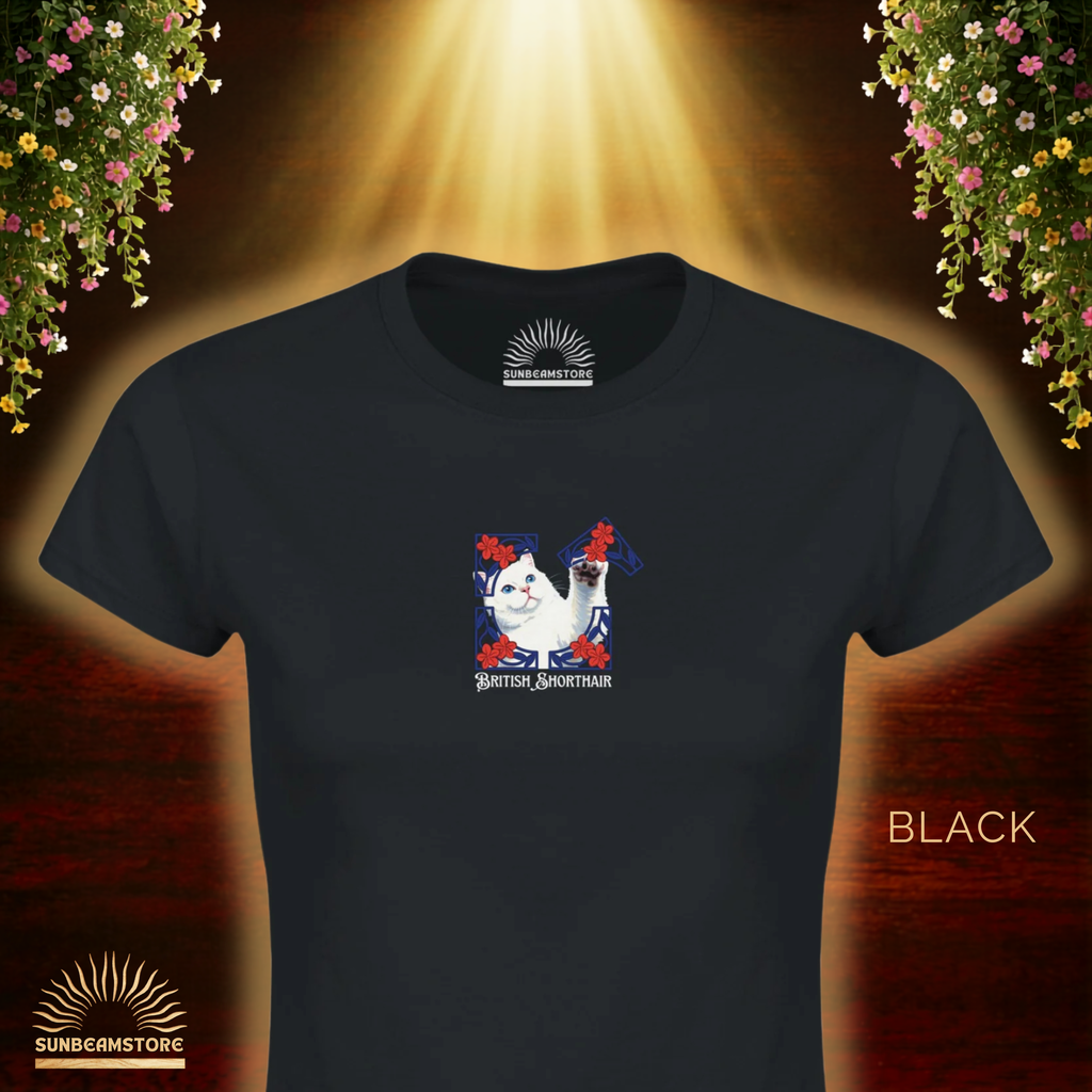 British Shorthair Katzen T-Shirt Damen | BKH Shirt | Cat Lover Shirt | Geschenk für Katzenliebhaber | British Shorthair Cat Shirt