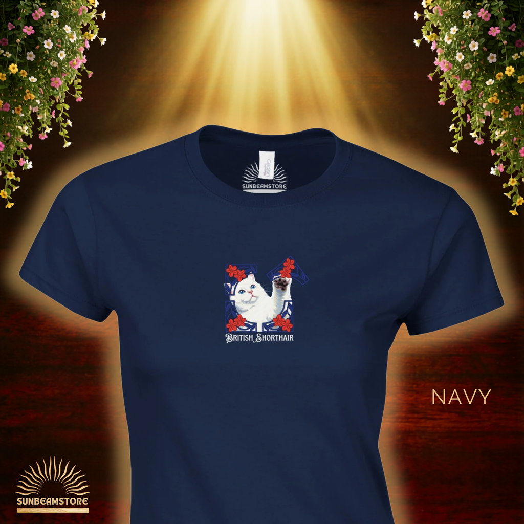British Shorthair Katzen T-Shirt Damen | BKH Shirt | Cat Lover Shirt | Geschenk für Katzenliebhaber | British Shorthair Cat Shirt