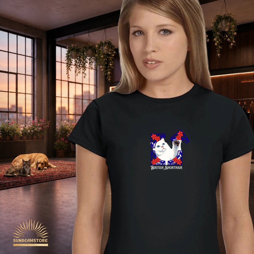 British Shorthair Katzen T-Shirt Damen | BKH Shirt | Cat Lover Shirt | Geschenk für Katzenliebhaber | British Shorthair Cat Shirt