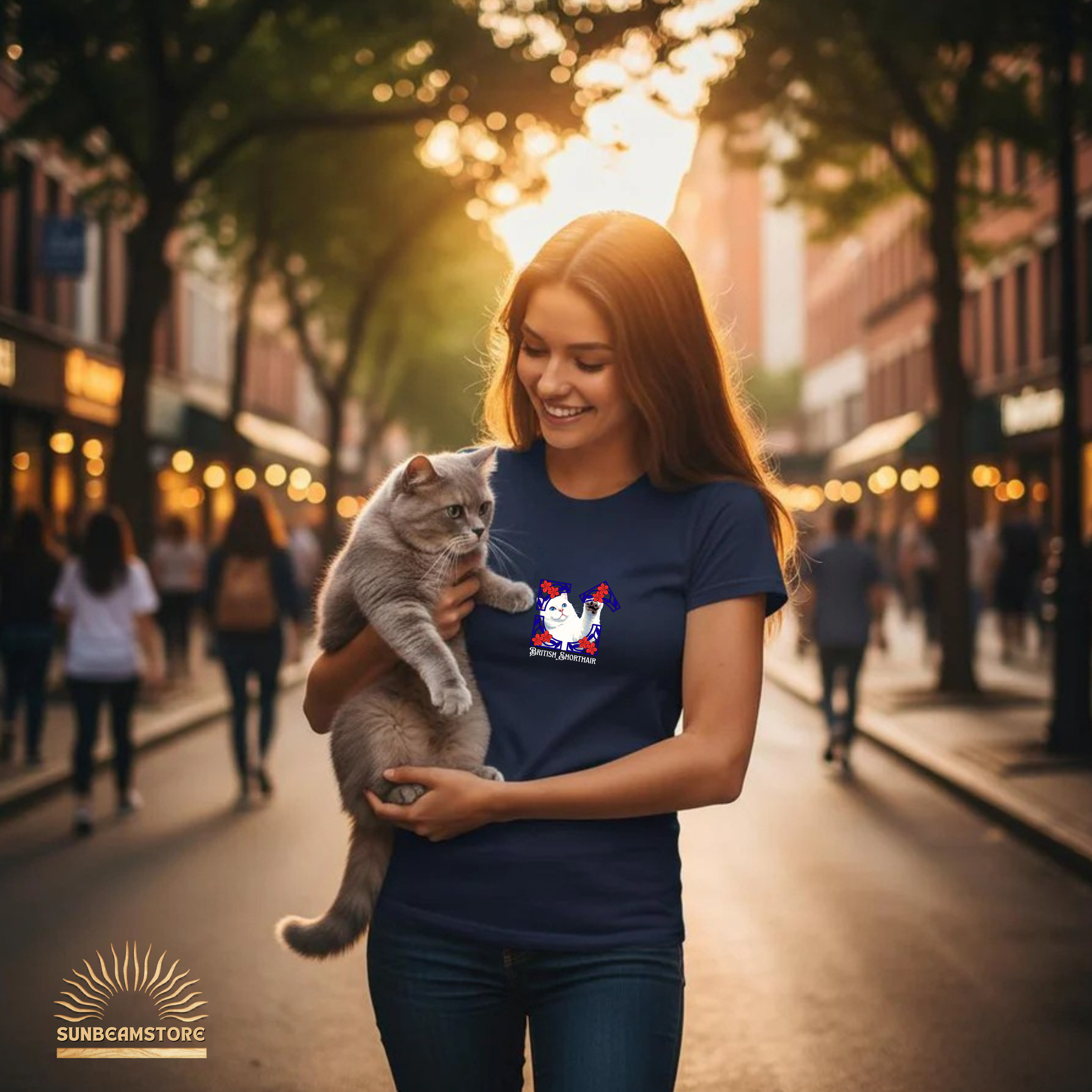 British Shorthair Katzen T-Shirt Damen | BKH Shirt | Cat Lover Shirt | Geschenk für Katzenliebhaber | British Shorthair Cat Shirt
