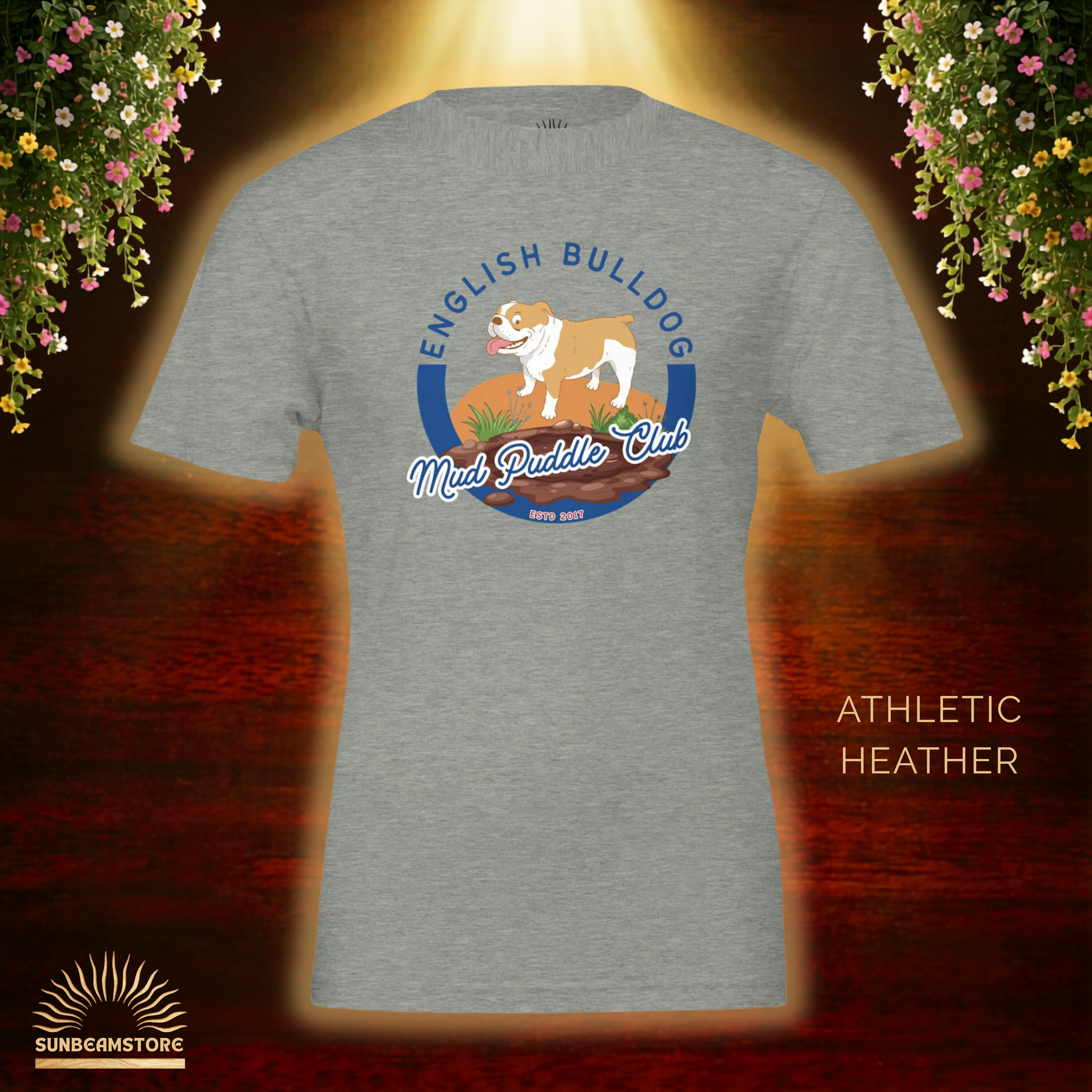Englische Bulldogge T-Shirt – Lustiges Hundeshirt „Mud Puddle Club“ | Bulldog Lover Shirt Premium Unisex Crewneck T-shirt | Bella + Canvas 3001