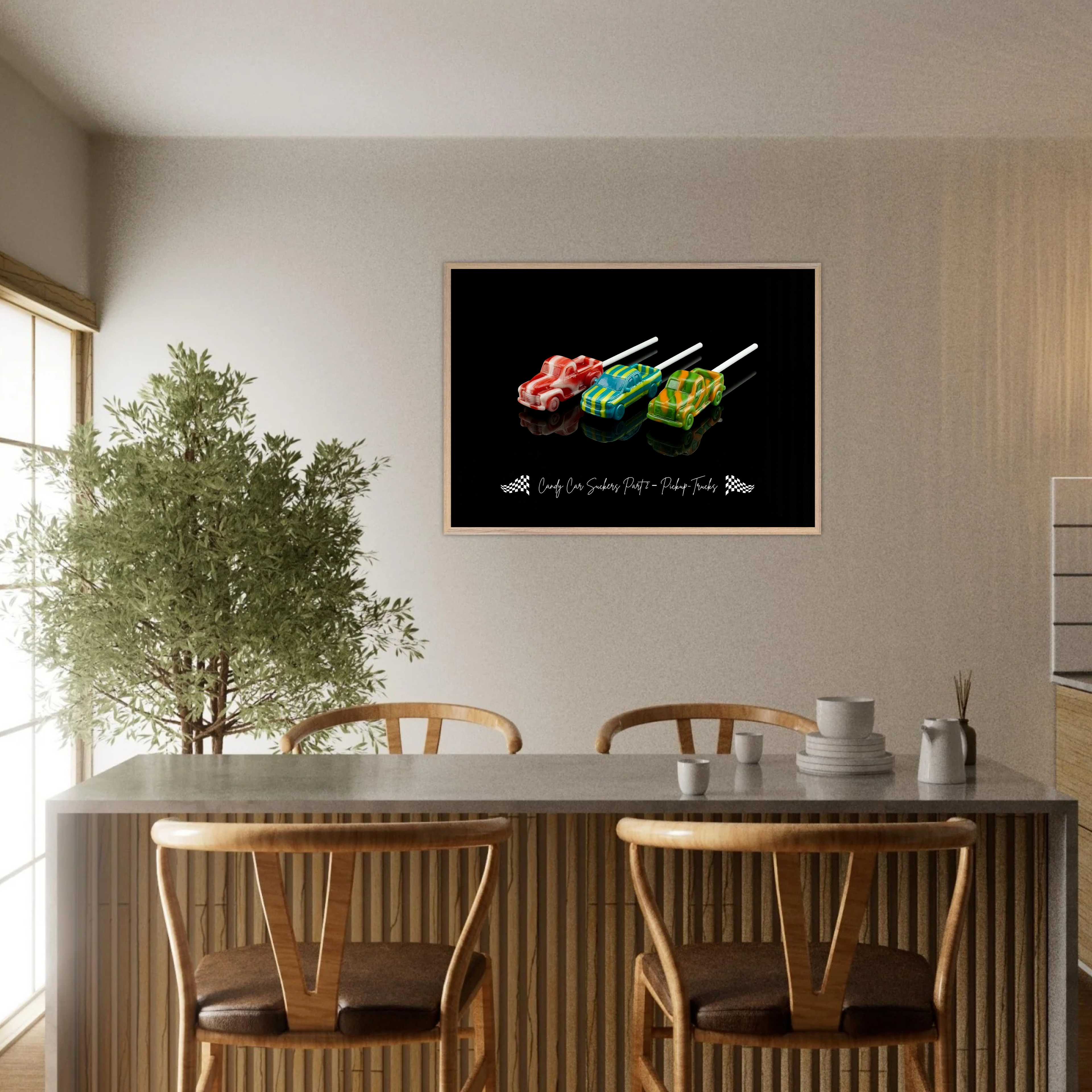 Candy Car Suckers  (Part 2)     Premium Wooden Framed Poster With Premium Semi-Glossy Paper