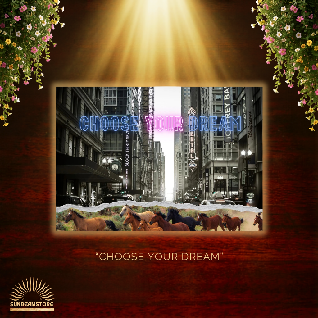 NATURE RECLAIMS Series – Part II  | Choose Your Dream | Schwarz-Weiß Neon Wandbild | Urban Concept Art | 70x100 cm Foam Print