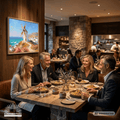 Traumküsten Serie Part II - Mediterrane Küstenlandschaft auf Leinwand | Holzrahmen Wandbild für Balkon & Terrasse | Urlaubsfeeling für Zuhause - Sunbeamstore