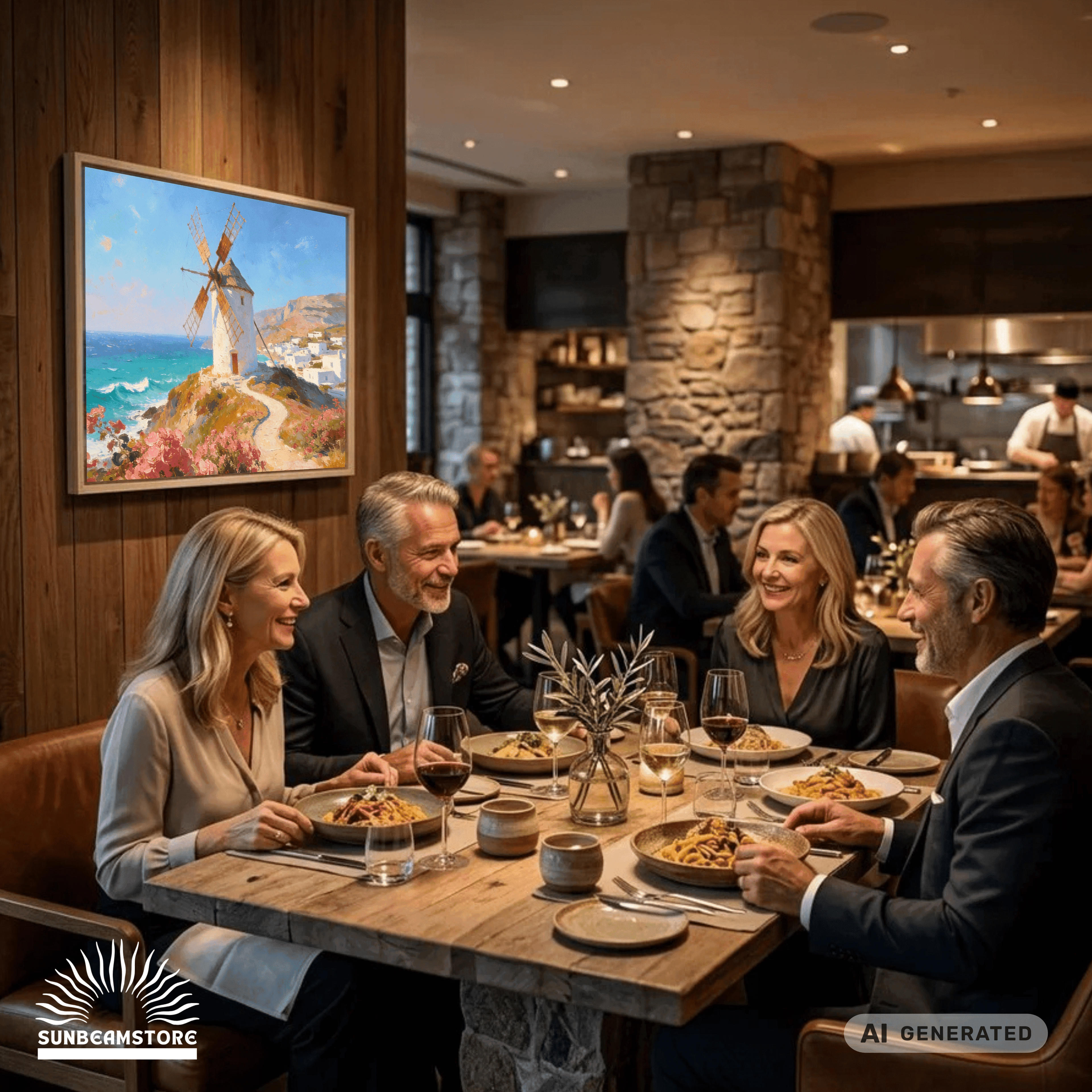 Traumküsten Serie Part II - Mediterrane Küstenlandschaft auf Leinwand | Holzrahmen Wandbild für Balkon & Terrasse | Urlaubsfeeling für Zuhause - Sunbeamstore