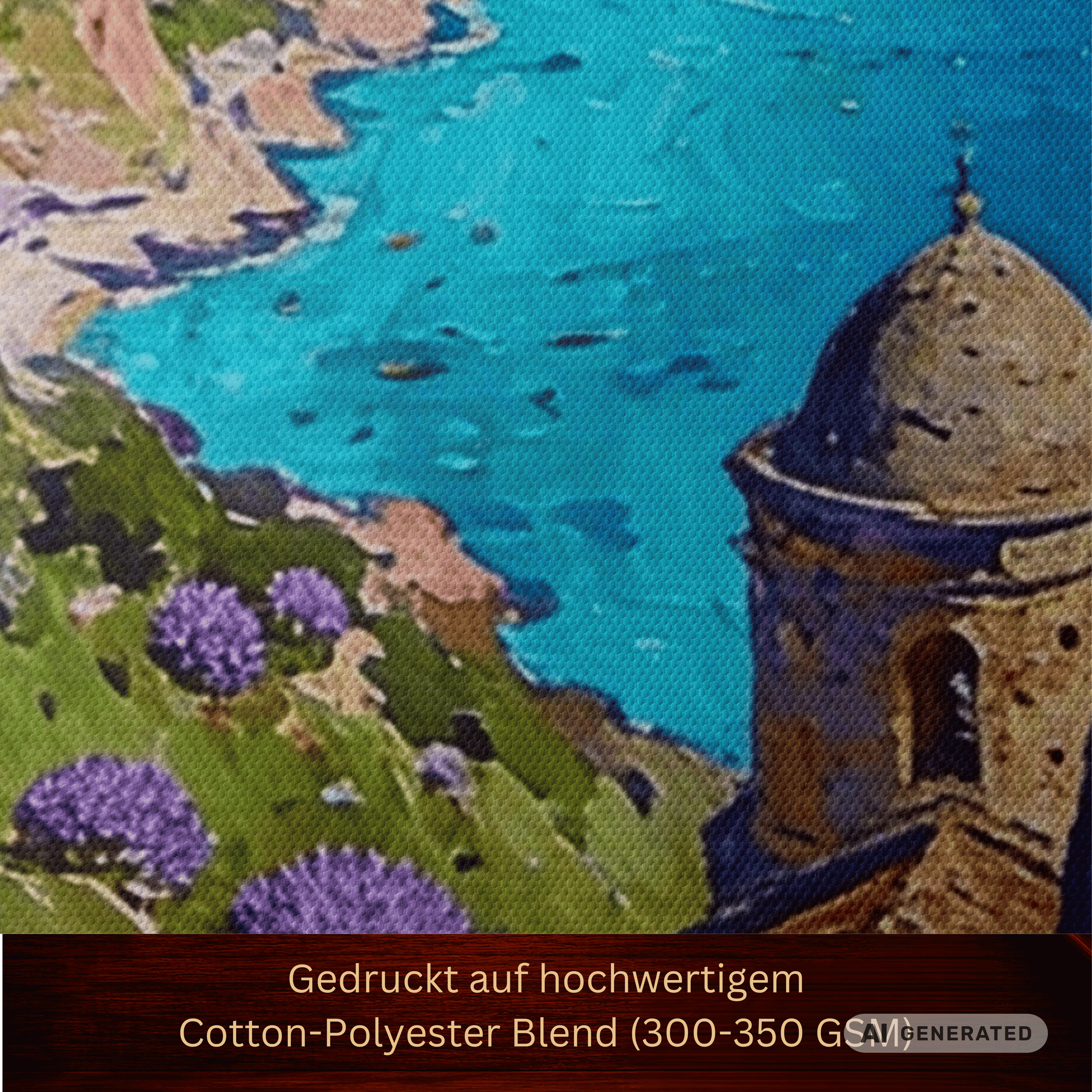 Traumküsten Serie Part I – Mediterrane Küstenlandschaft auf Leinwand I 60 × 80 cm| Holzrahmen Wandbild für Balkon & Terrasse | Urlaubsfeeling für Zuhause - Sunbeamstore