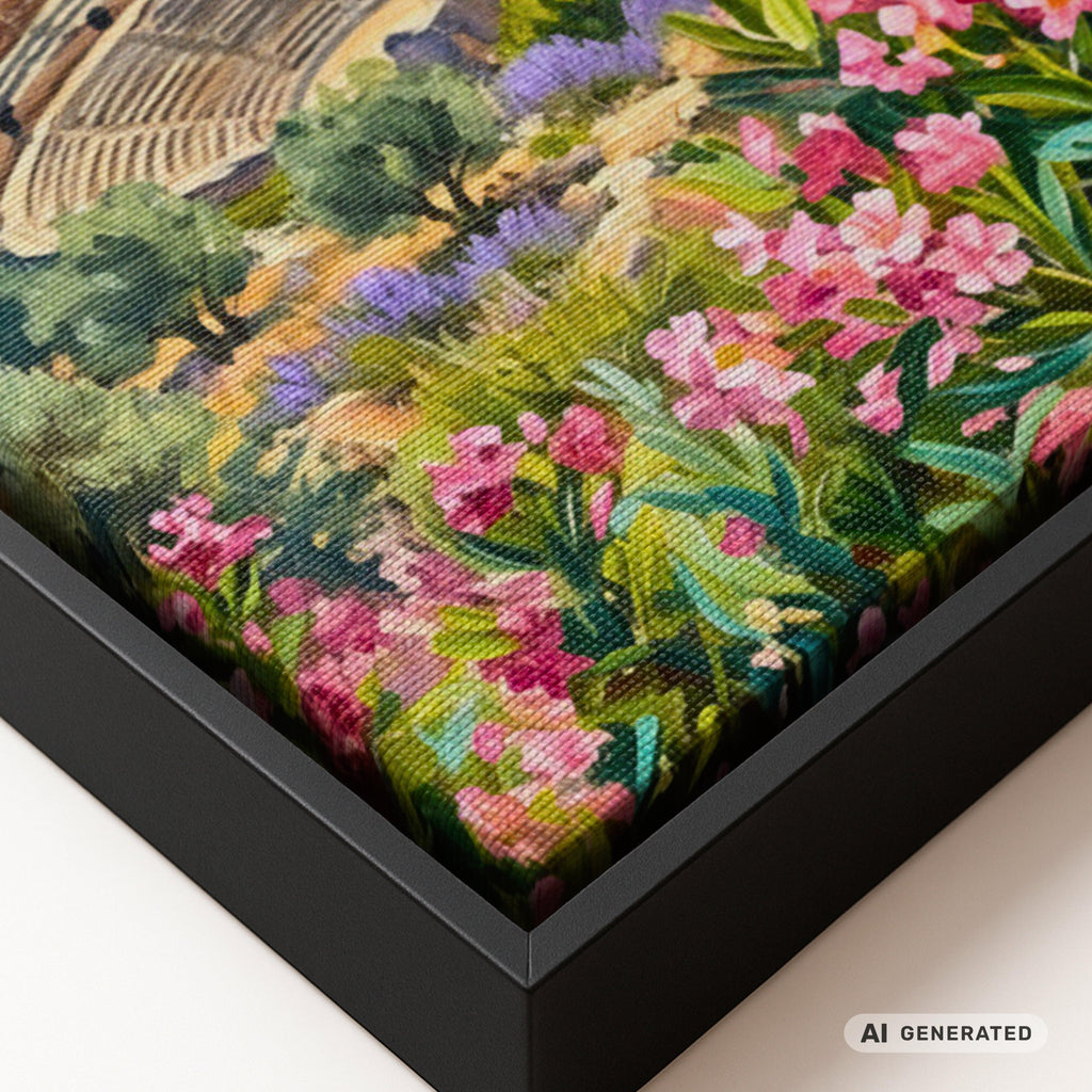 Traumküsten Serie Part III – Mediterrane Küstenlandschaft auf Leinwand Erhältlich in 60 × 80 cm I| Holzrahmen Wandbild für Balkon & Terrasse | Urlaubsfeeling für Zuhause - Sunbeamstore