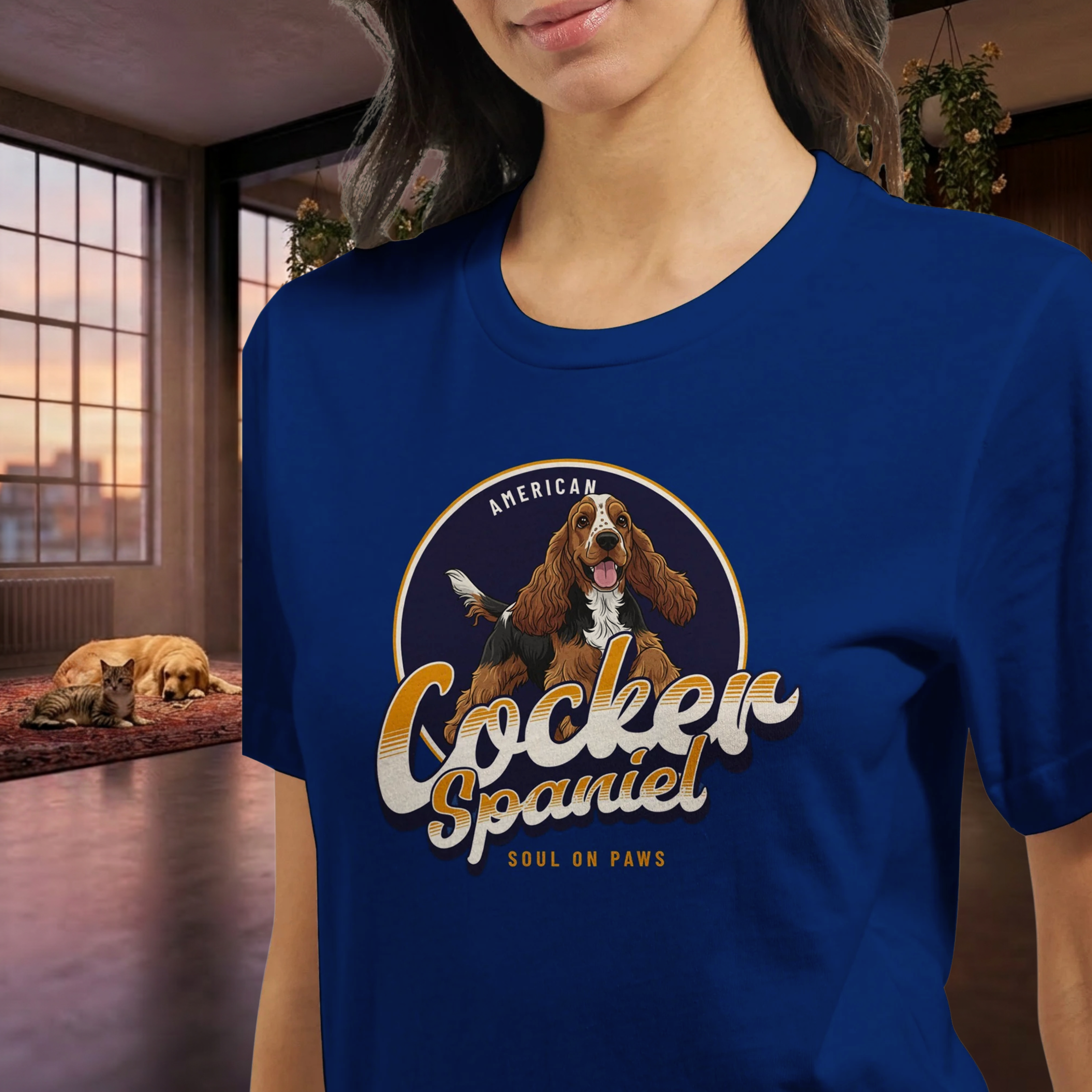 American Cocker Spaniel   Premium Unisex Crewneck T-shirt | Bella + Canvas 3001