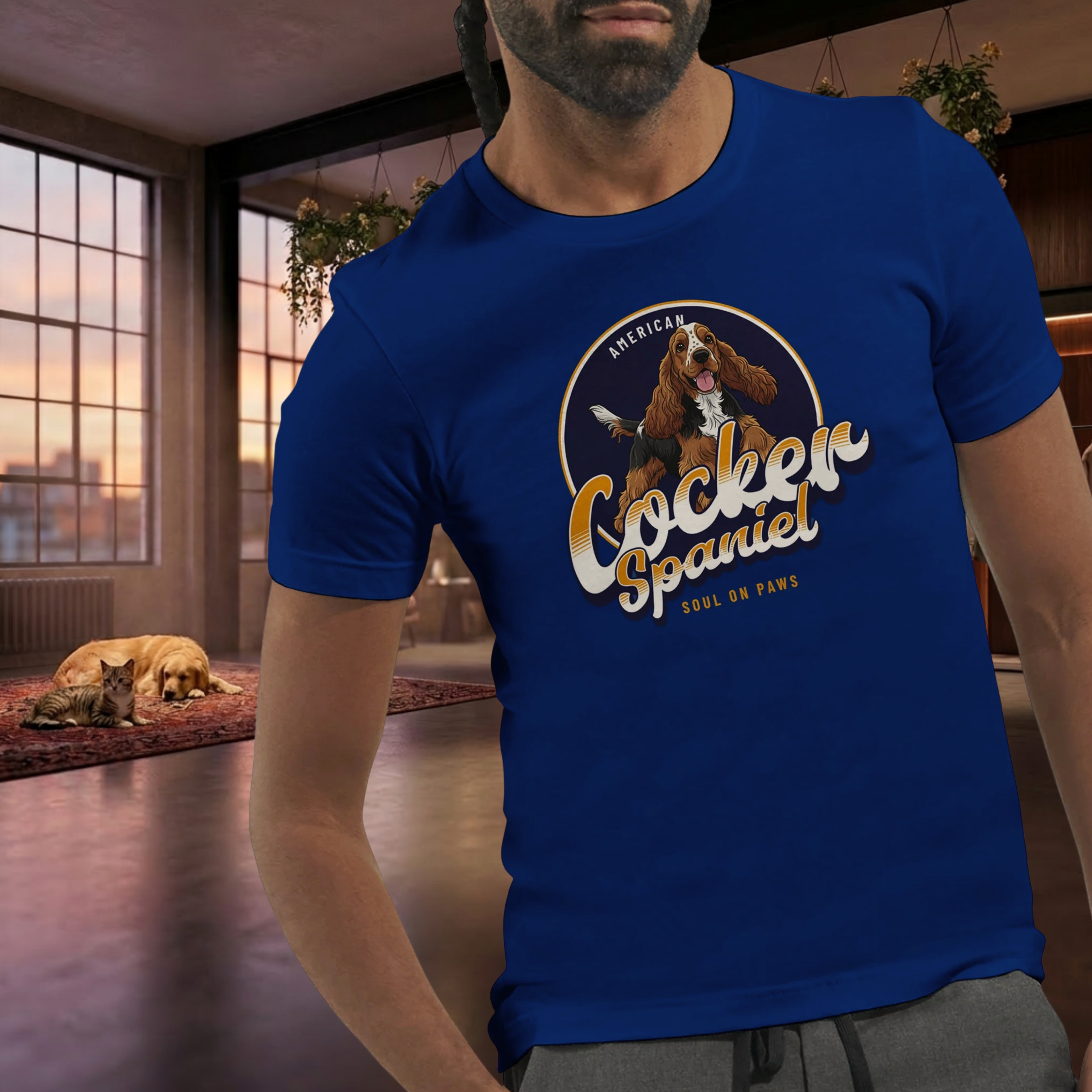 American Cocker Spaniel   Premium Unisex Crewneck T-shirt | Bella + Canvas 3001