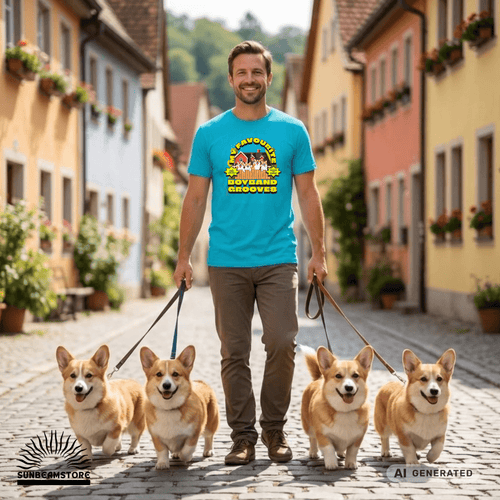 Corgi T-Shirt „My Favourite Boyband Grooves“ – Lustiges Hunde Shirt – Geschenk für Corgi Liebhaber – Premium Unisex Crewneck T-shirt | Bella + Canvas 3001 - Sunbeamstore