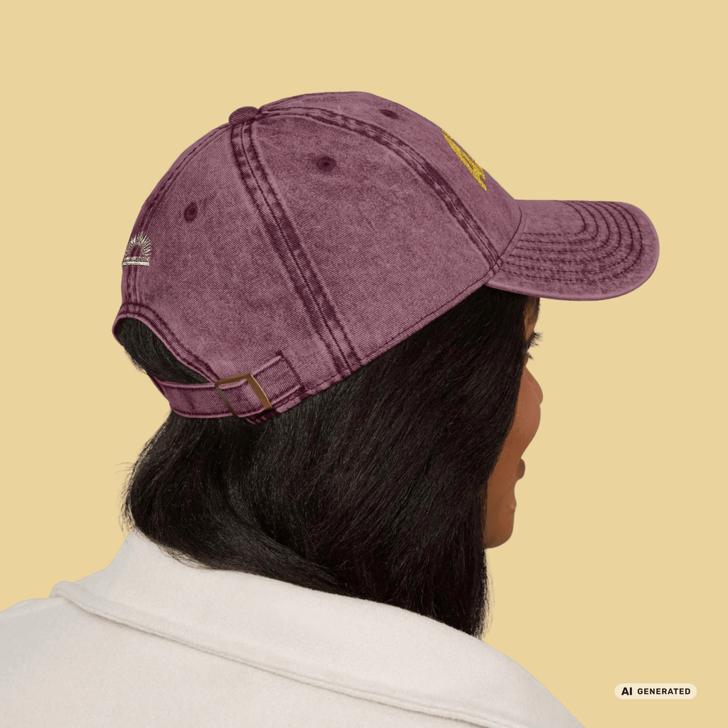 Vintage Dad Cap personalisiert – Katzenname in Gold gestickt | Sunbeamstore - Sunbeamstore