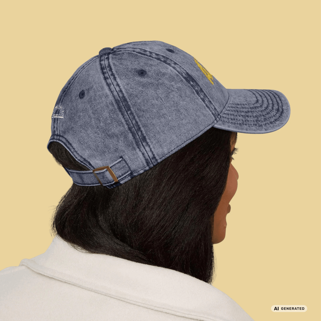 Vintage Dad Cap personalisiert – Katzenname in Gold gestickt | Sunbeamstore - Sunbeamstore