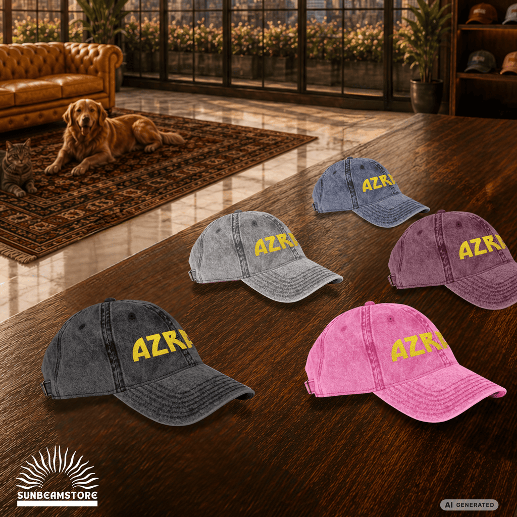 Vintage Dad Cap personalisiert – Katzenname in Gold gestickt | Sunbeamstore - Sunbeamstore