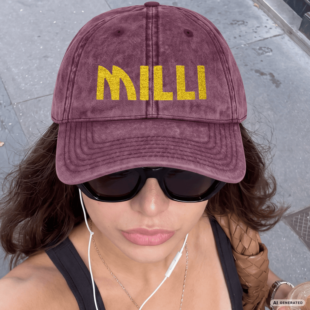 Vintage Dad Cap personalisiert – Katzenname in Gold gestickt | Sunbeamstore - Sunbeamstore