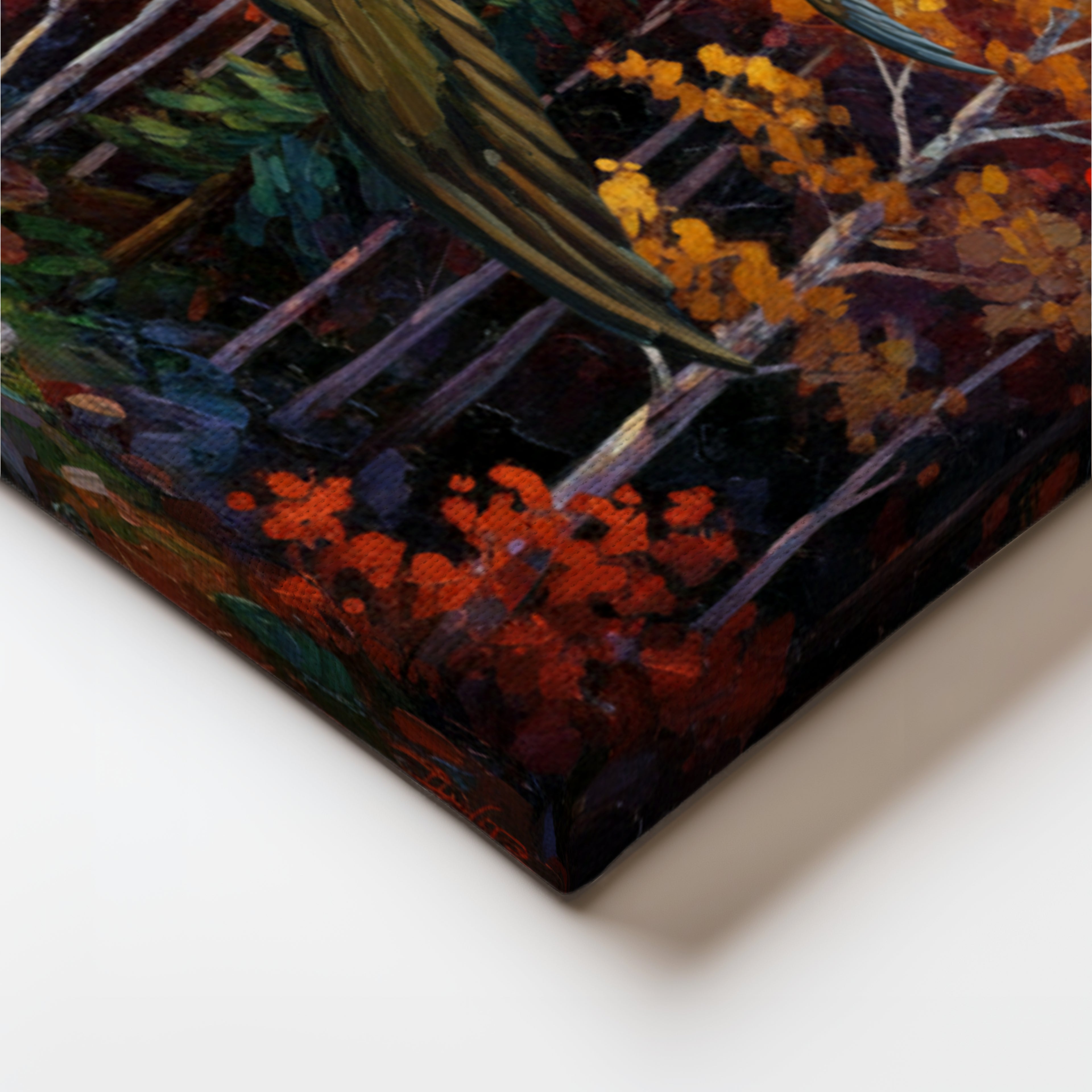 Ducks flying through the autumn valley   Canvas