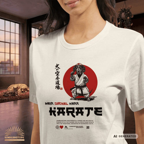 Dackel Karate T-Shirt – Lustiges Hundeshirt für Dackel Fans | Funny Dachshund Shirt Premium Unisex Crewneck T-shirt | Bella + Canvas 3001 - Sunbeamstore
