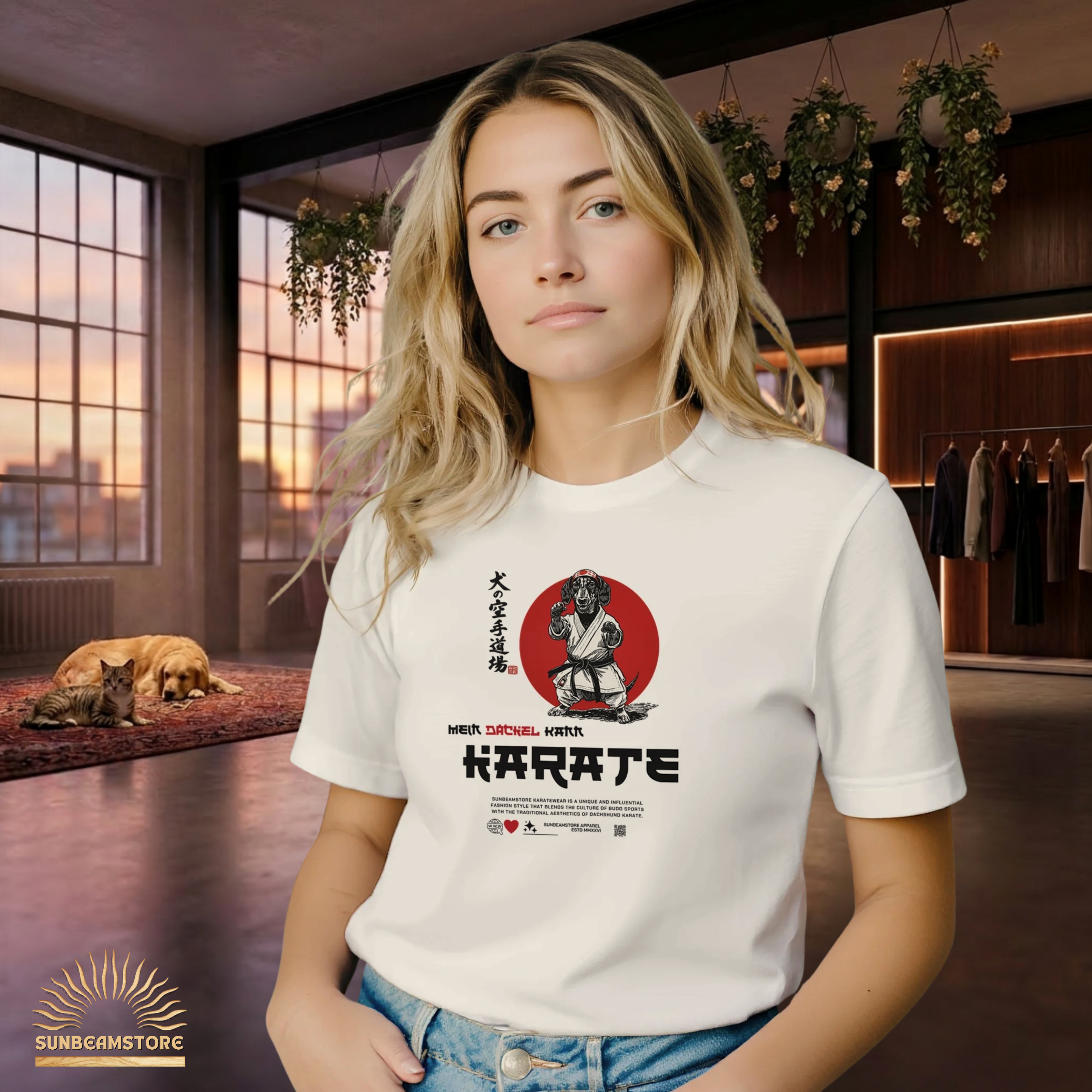 Dackel Karate T-Shirt – Lustiges Hundeshirt für Dackel Fans | Funny Dachshund Shirt  Premium Unisex Crewneck T-shirt | Bella + Canvas 3001