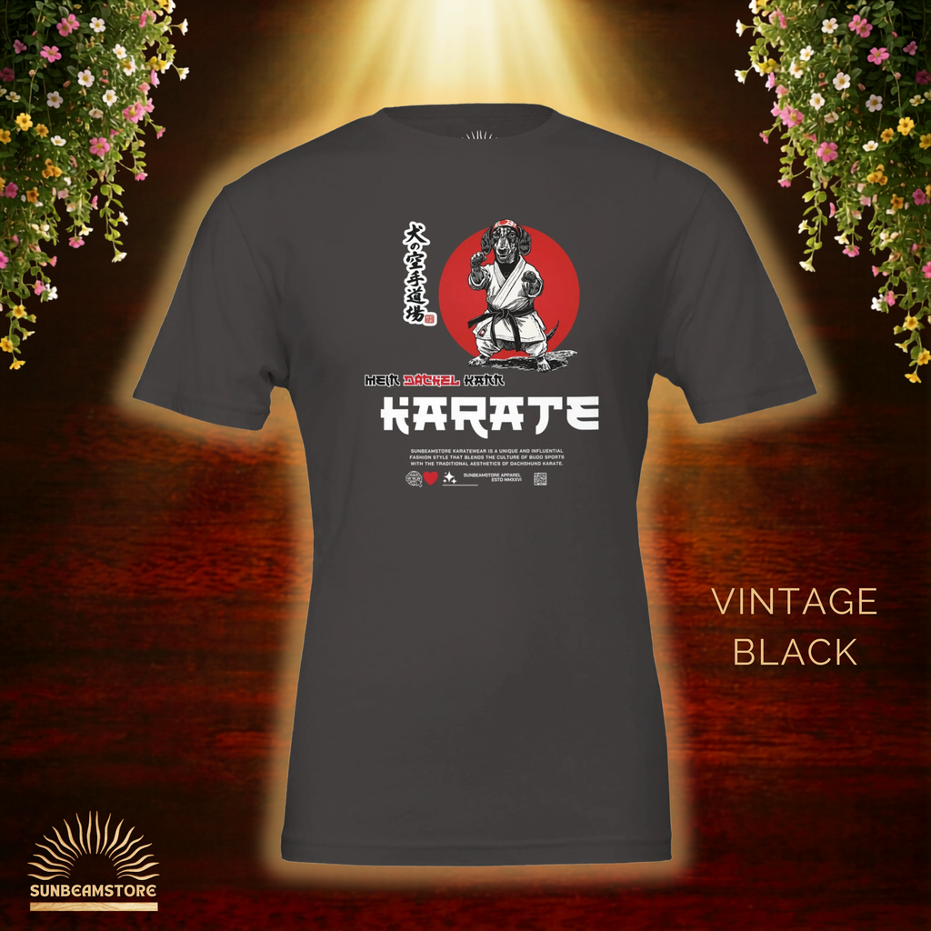 Dackel Karate T-Shirt – Lustiges Hundeshirt für Dackel Fans | Funny Dachshund Shirt Premium Unisex Crewneck T-shirt | Bella + Canvas 3001
