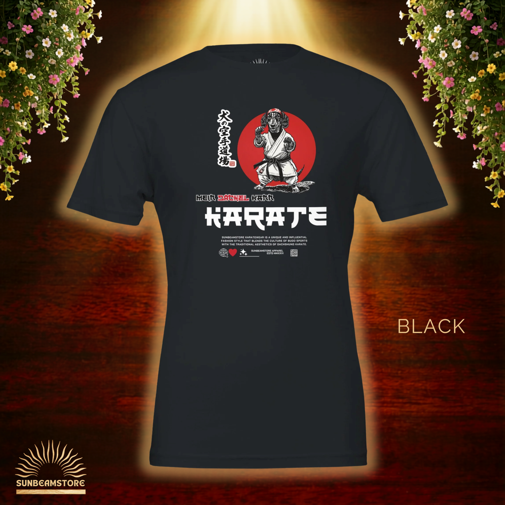 Dackel Karate T-Shirt – Lustiges Hundeshirt für Dackel Fans | Funny Dachshund Shirt Premium Unisex Crewneck T-shirt | Bella + Canvas 3001
