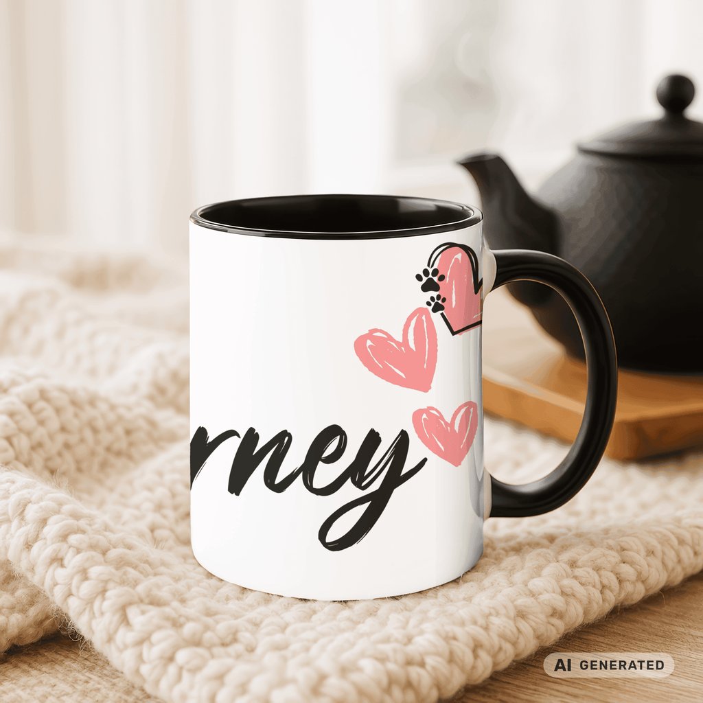 Personalisierte Dalmatiner Tasse 11oz – Aquarell Hundemotiv mit Namen | Geschenk für Dalmatiner Besitzer | Keramiktasse mit Farbwahl - Sunbeamstore