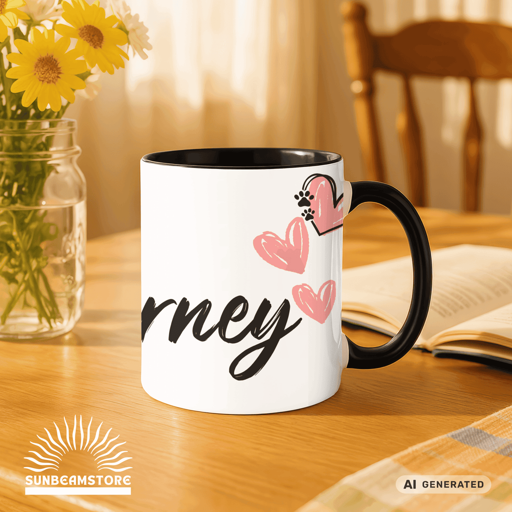 Personalisierte Dalmatiner Tasse 11oz – Aquarell Hundemotiv mit Namen | Geschenk für Dalmatiner Besitzer | Keramiktasse mit Farbwahl - Sunbeamstore
