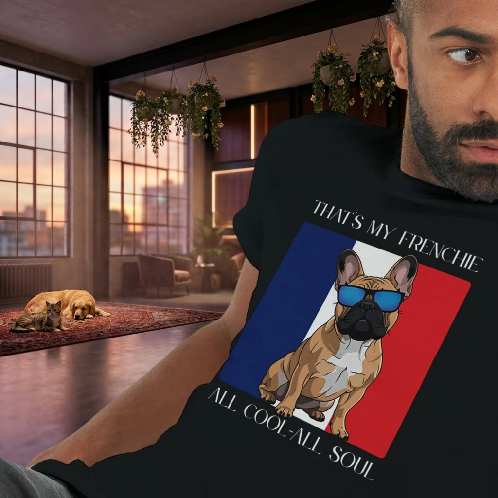 Französische Bulldogge T-Shirt – „That’s My Frenchie“ Cool Dog Shirt Premium Unisex Crewneck T-shirt | Bella + Canvas 3001