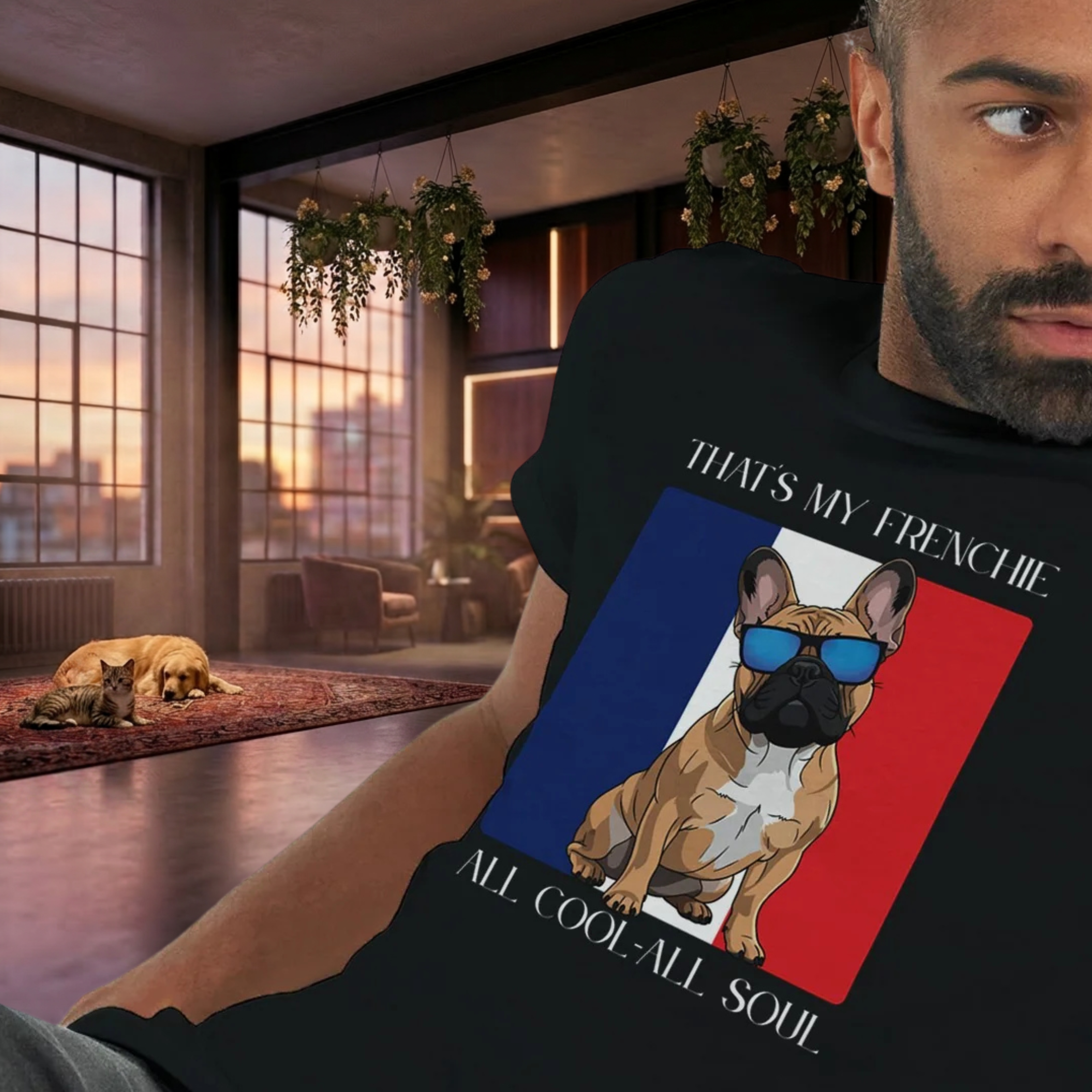 Französische Bulldogge T-Shirt – „That’s My Frenchie“ Cool Dog Shirt Premium Unisex Crewneck T-shirt | Bella + Canvas 3001