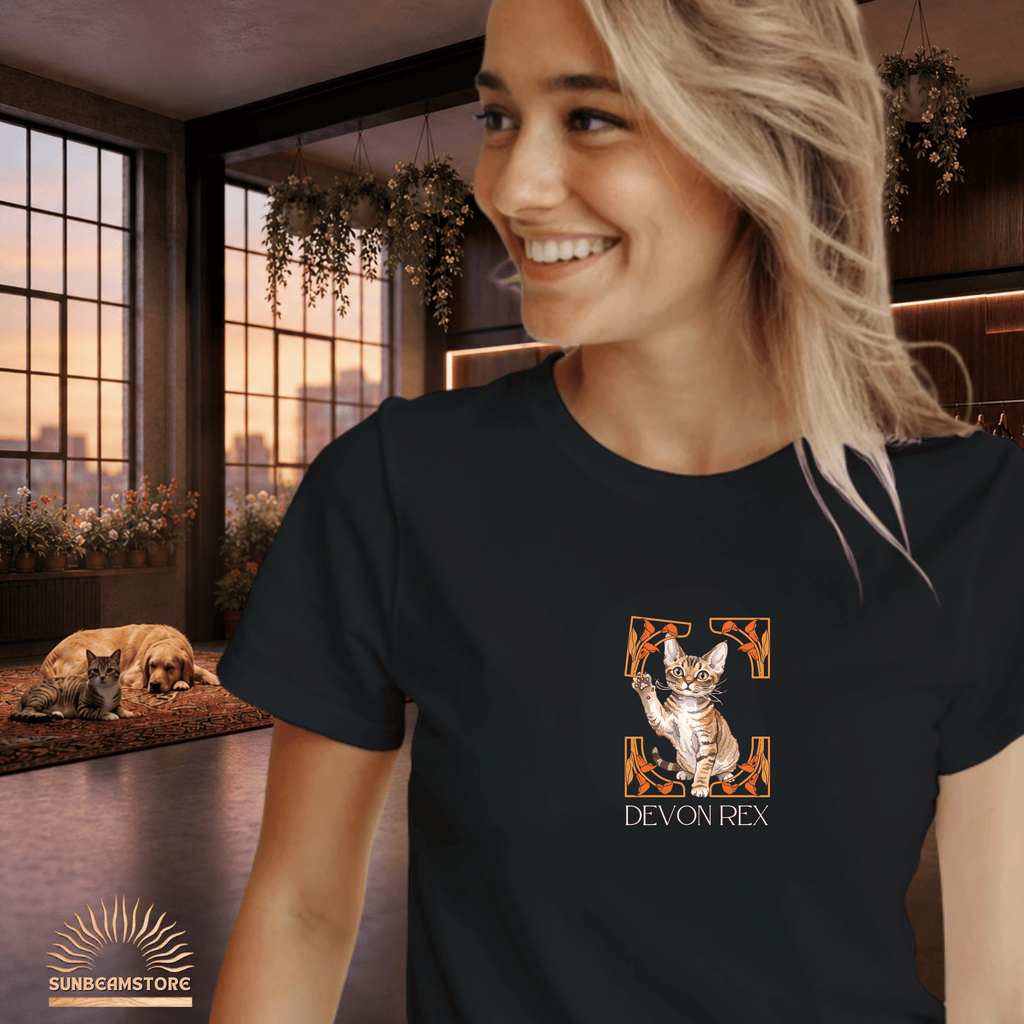 Devon Rex Katzen T-Shirt Damen | Devon Rex Cat Shirt | Cat Lover Shirt | Geschenk für Katzenliebhaber