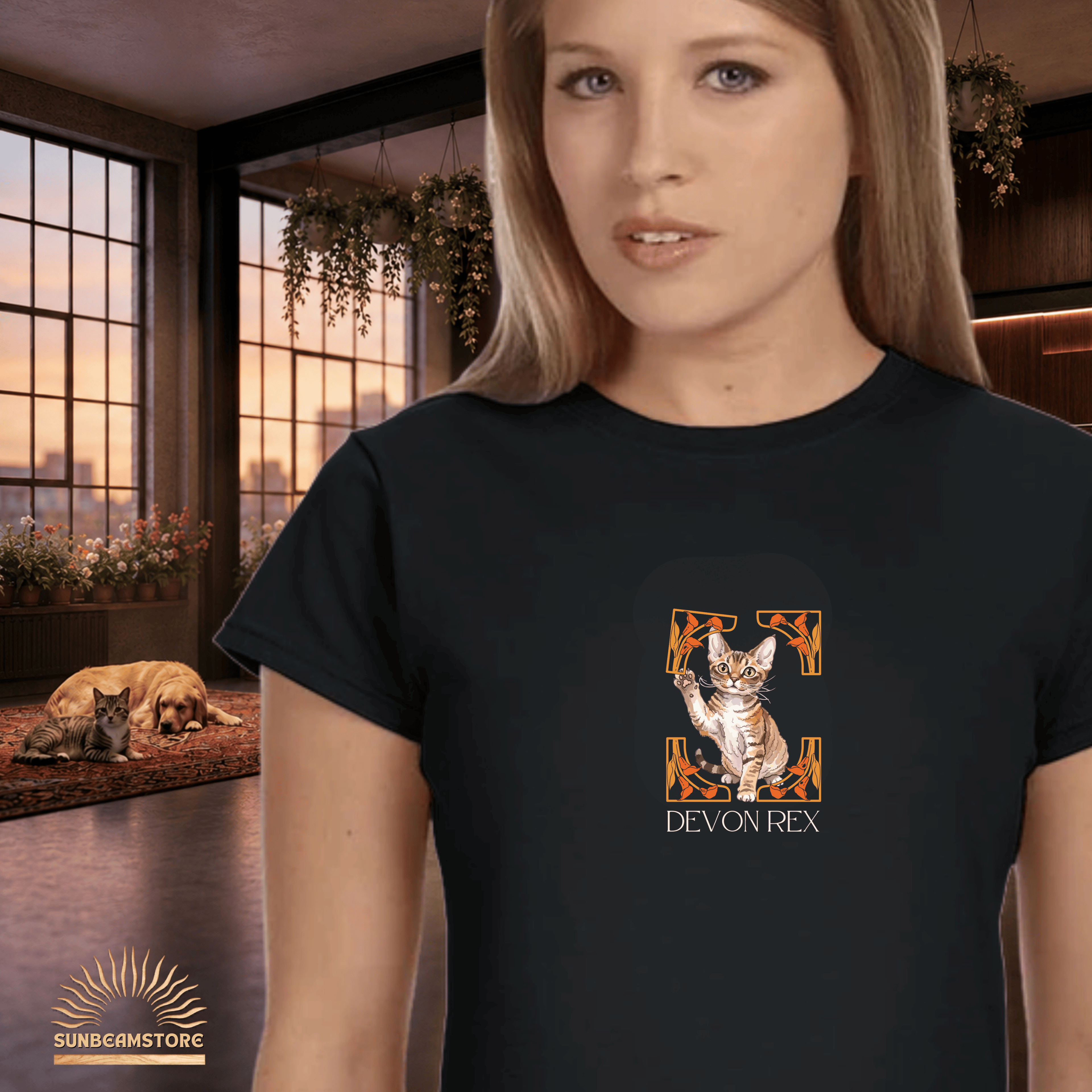 Devon Rex Katzen T-Shirt Damen | Devon Rex Cat Shirt | Cat Lover Shirt | Geschenk für Katzenliebhaber
