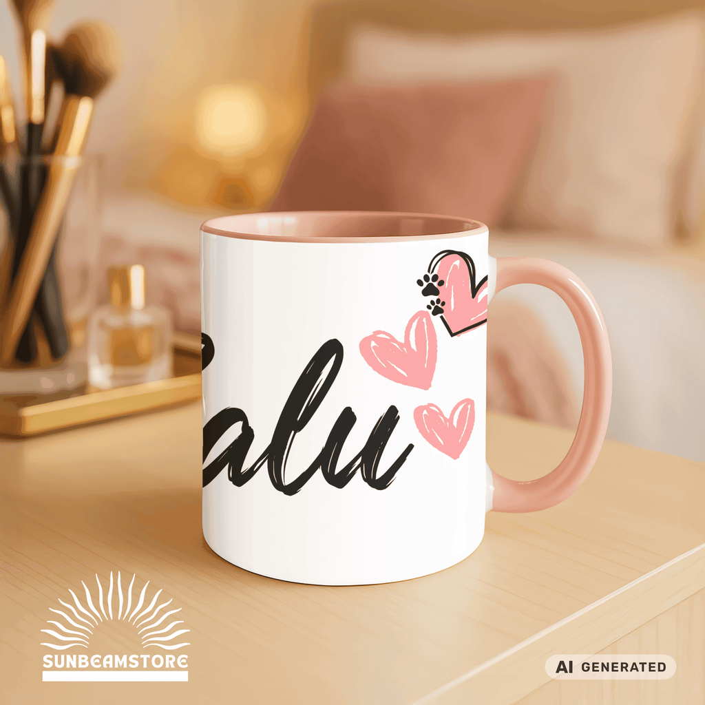 Personalisierte Dobermann Tasse 11oz – Aquarell Hundemotiv mit Namen | Geschenk für Dobermann Besitzer | Keramiktasse mit Farbwahl - Sunbeamstore