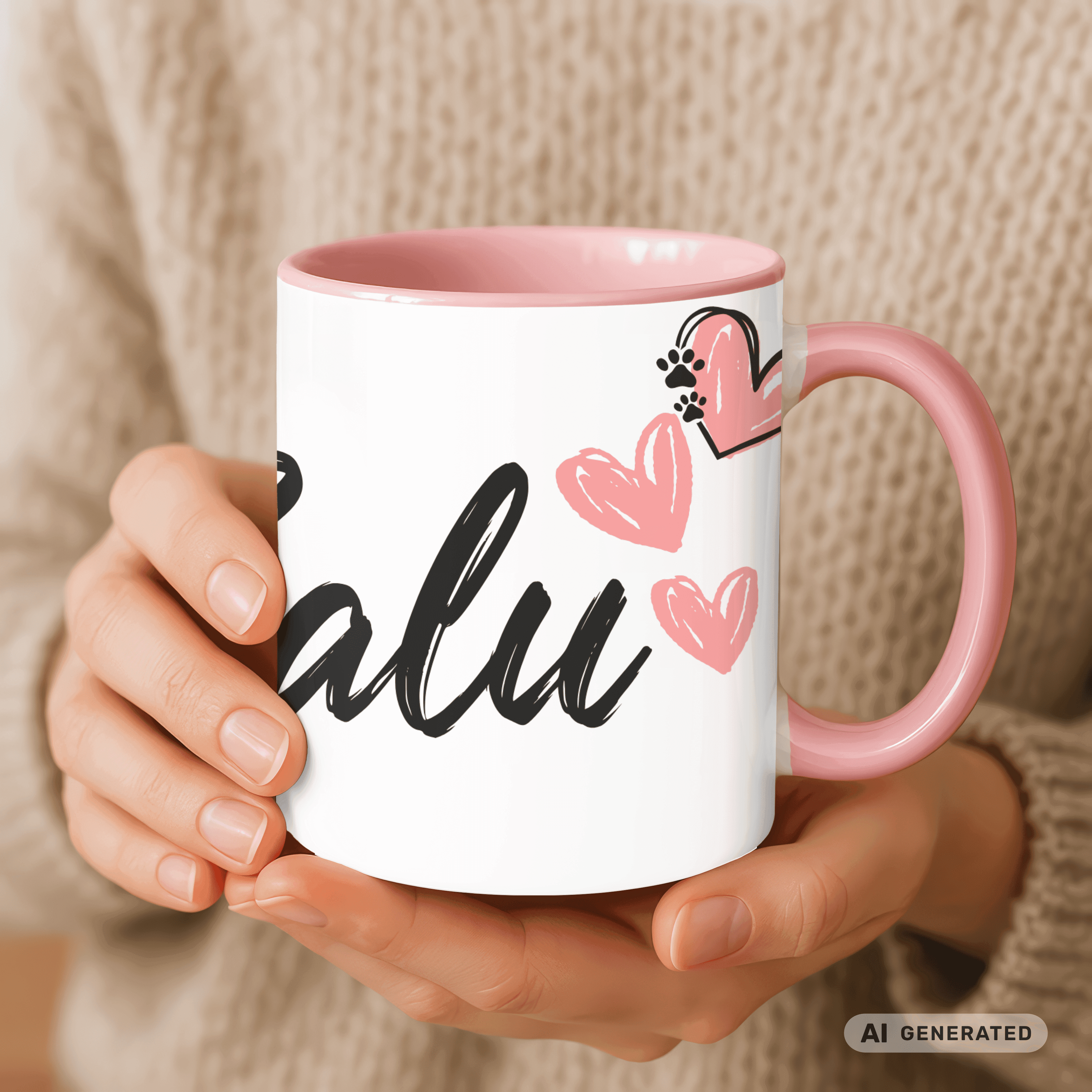 Personalisierte Dobermann Tasse 11oz – Aquarell Hundemotiv mit Namen | Geschenk für Dobermann Besitzer | Keramiktasse mit Farbwahl - Sunbeamstore
