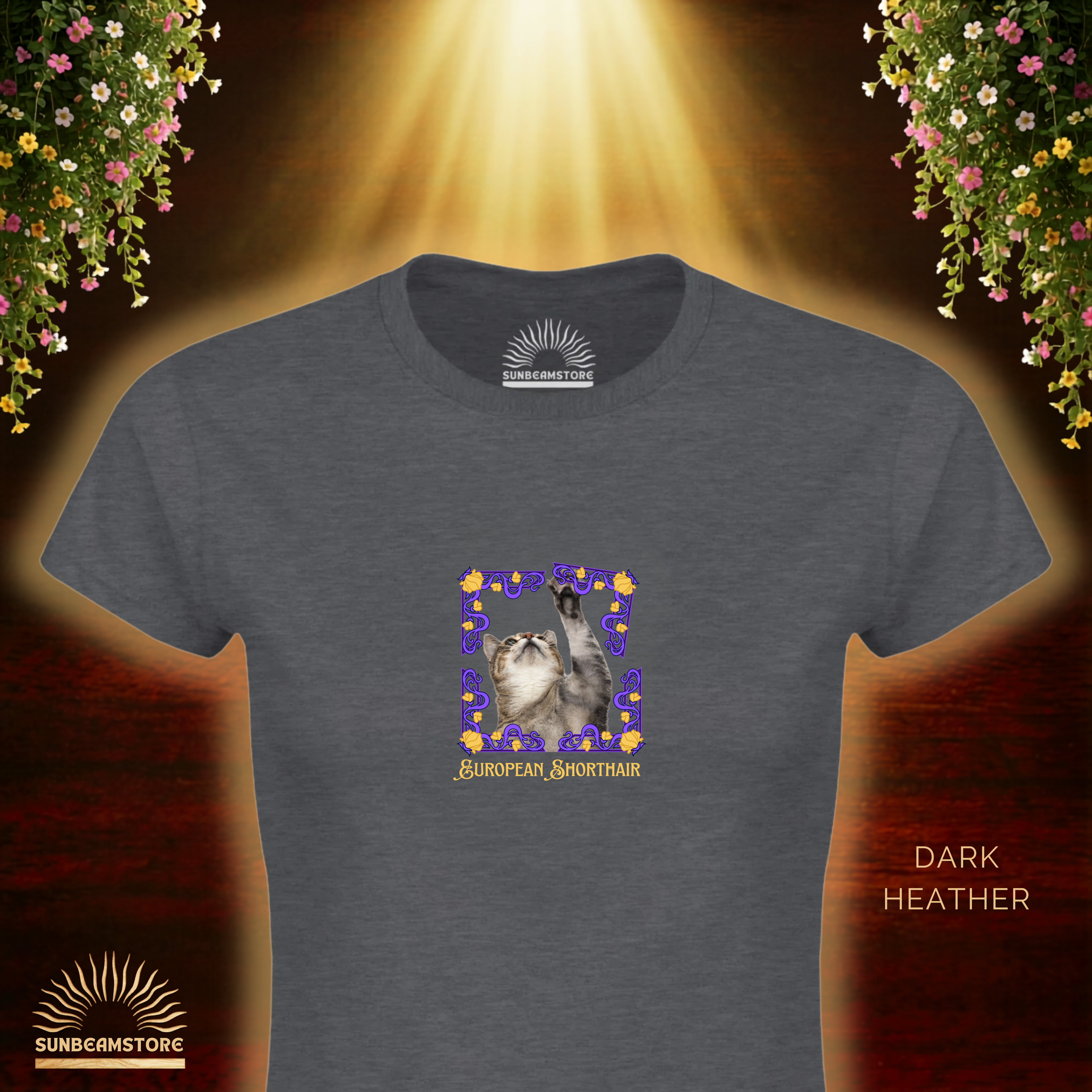 Europäisch Kurzhaar Katzen T-Shirt Damen | European Shorthair Cat Shirt | Cat Lover Shirt | Geschenk für Katzenliebhaber
