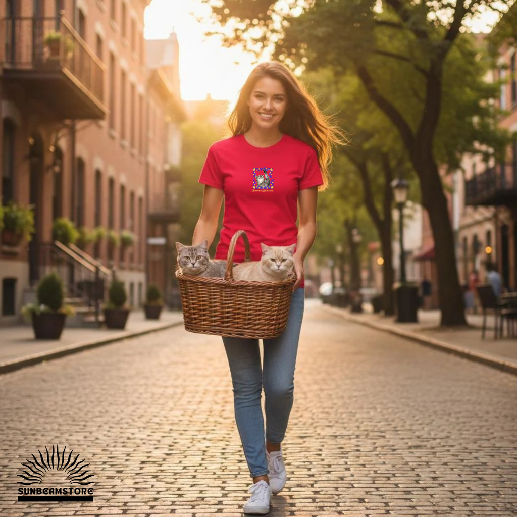 Europäisch Kurzhaar Katzen T-Shirt Damen | European Shorthair Cat Shirt | Cat Lover Shirt | Geschenk für Katzenliebhaber