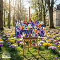 Krokus Frühlingserwachen II – Leinwandbild 100×50 cm | Helles Blumenbild auf Canvas | Moderne Wandkunst