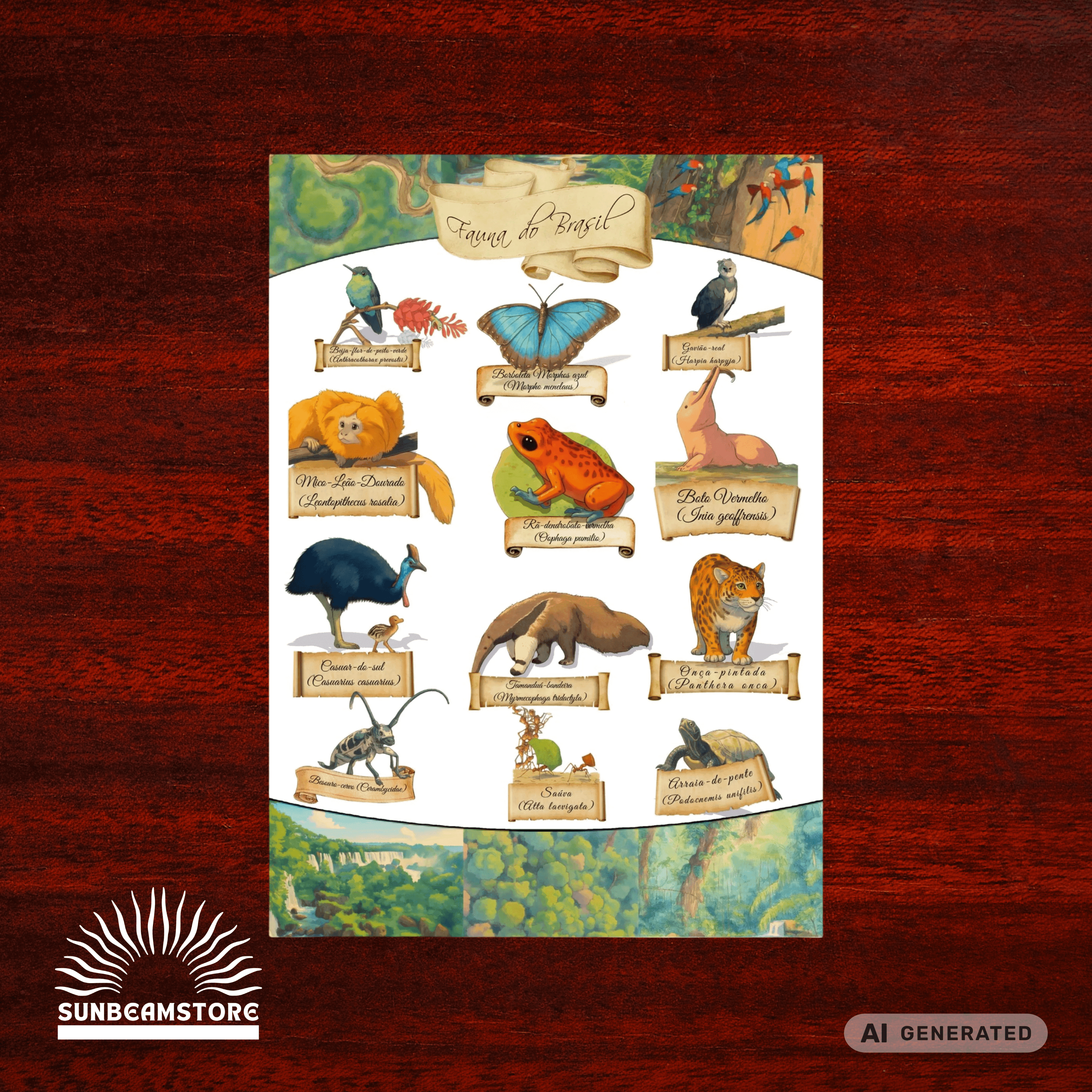 FAUNA DO BRASIL Poster - Sunbeamstore