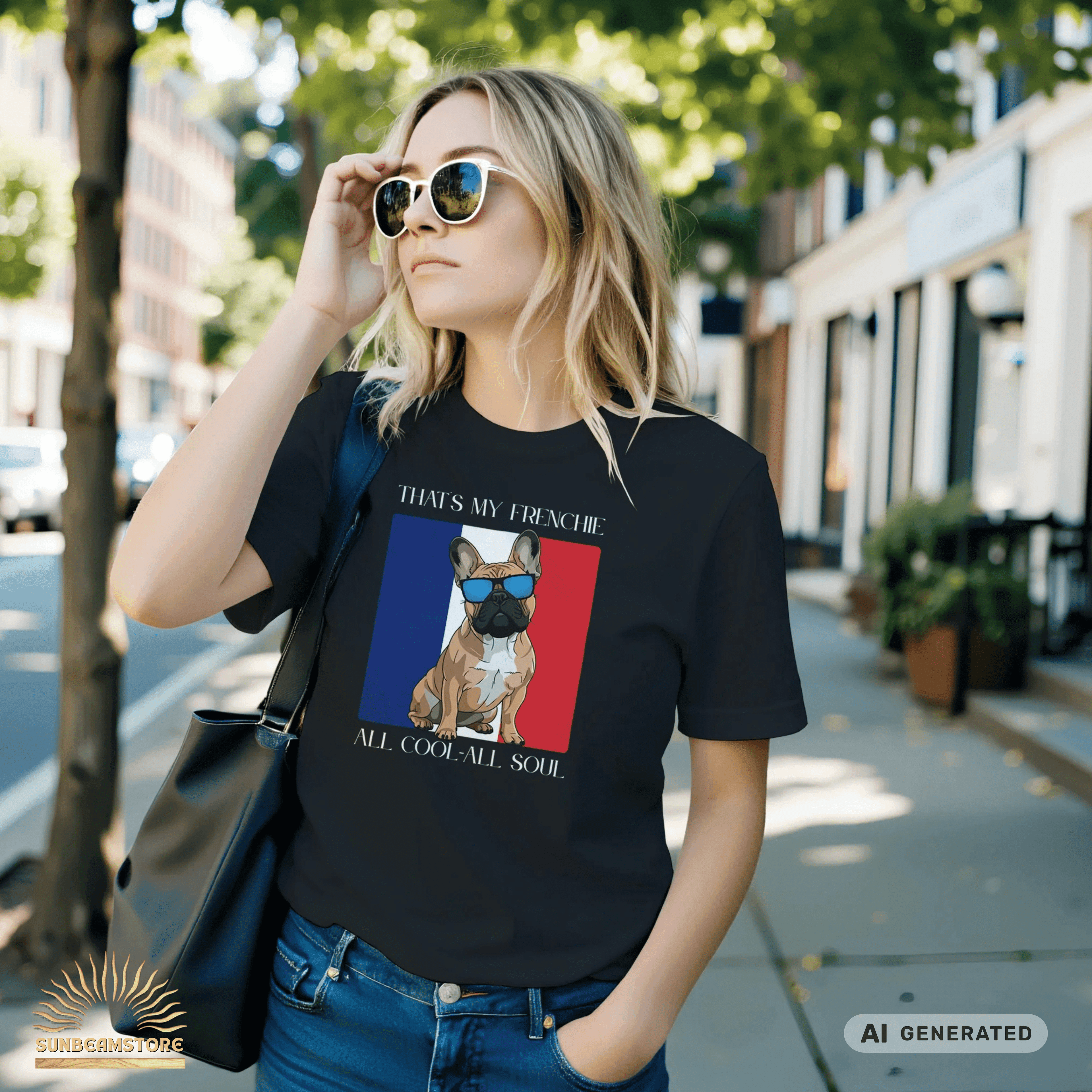 Französische Bulldogge T-Shirt – „That’s My Frenchie“ Cool Dog Shirt Premium Unisex Crewneck T-shirt | Bella + Canvas 3001 - Sunbeamstore