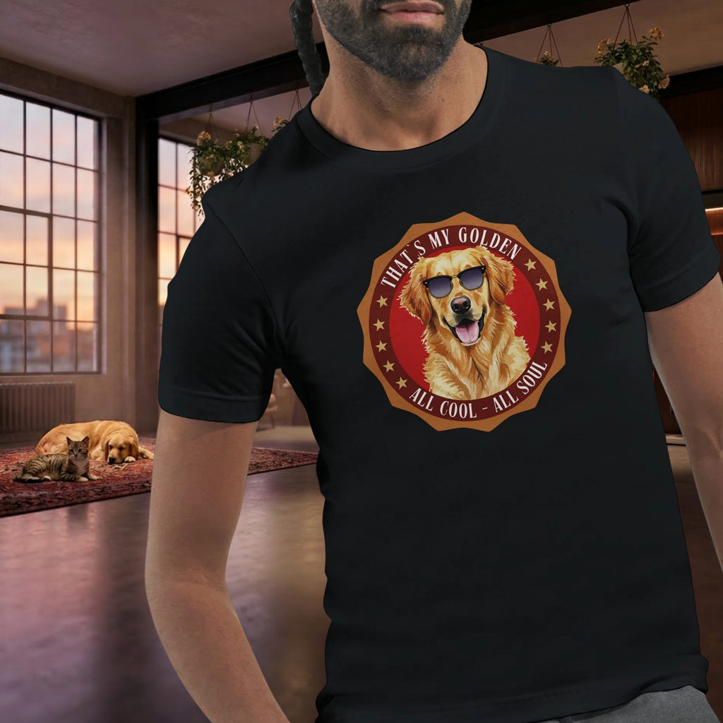 Golden Retriever T-Shirt – Lustiges Hundeshirt „That’s My Golden“ | Dog Lover Geschenk Premium Unisex Crewneck T-shirt | Bella + Canvas 3001