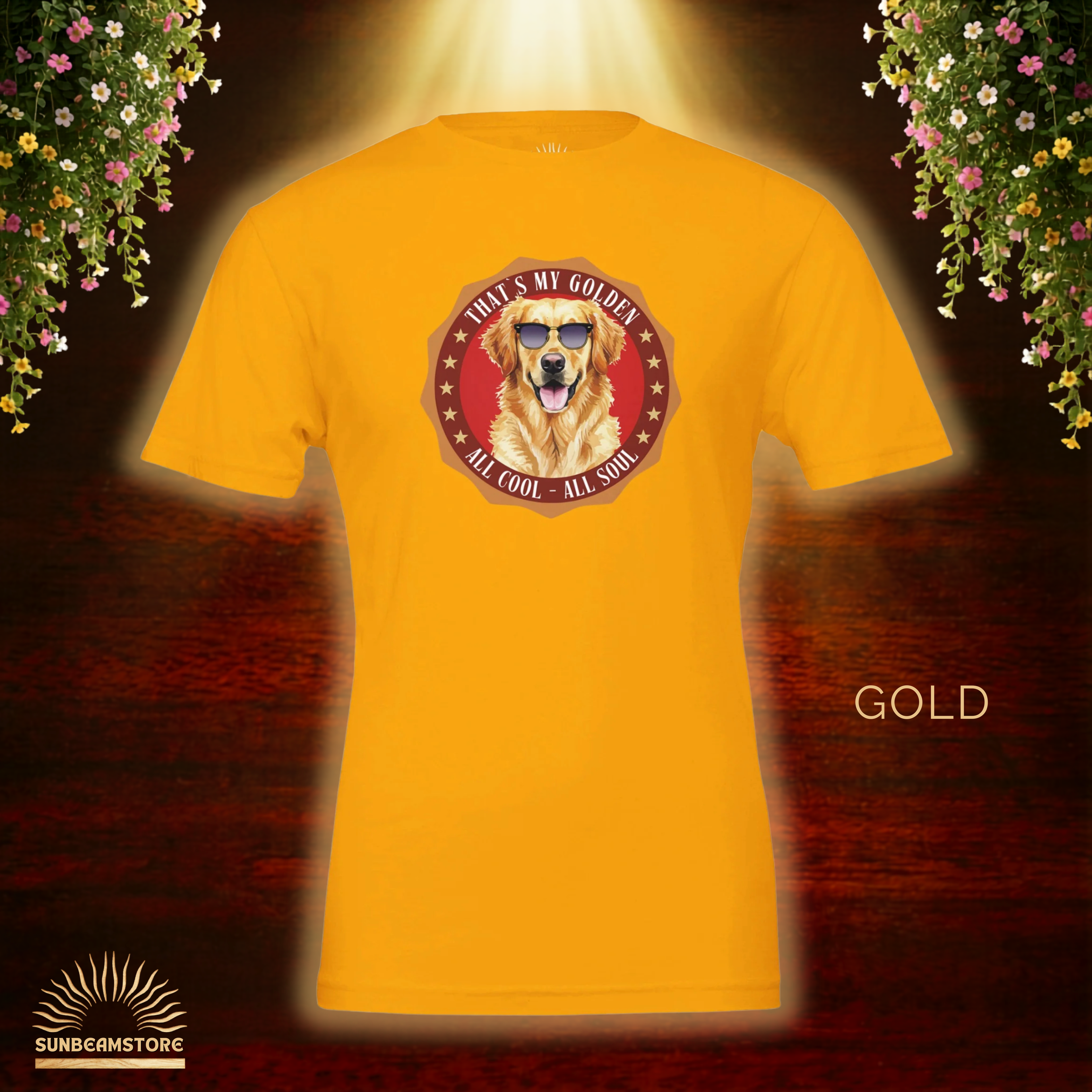 Golden Retriever T-Shirt – Lustiges Hundeshirt „That’s My Golden“ | Dog Lover Geschenk Premium Unisex Crewneck T-shirt | Bella + Canvas 3001