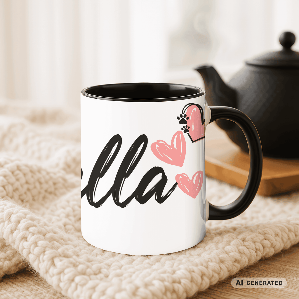 Personalisierte Golden Retriever Tasse 11oz – Aquarell Hundemotiv mit Namen | Geschenk für Hundeliebhaber | Keramiktasse mit Farbwahl - Sunbeamstore
