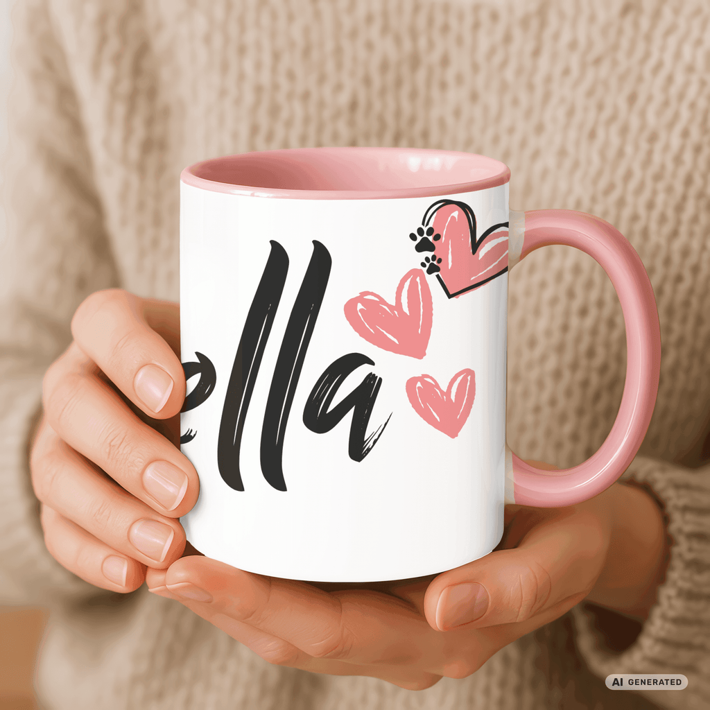 Personalisierte Golden Retriever Tasse 11oz – Aquarell Hundemotiv mit Namen | Geschenk für Hundeliebhaber | Keramiktasse mit Farbwahl - Sunbeamstore
