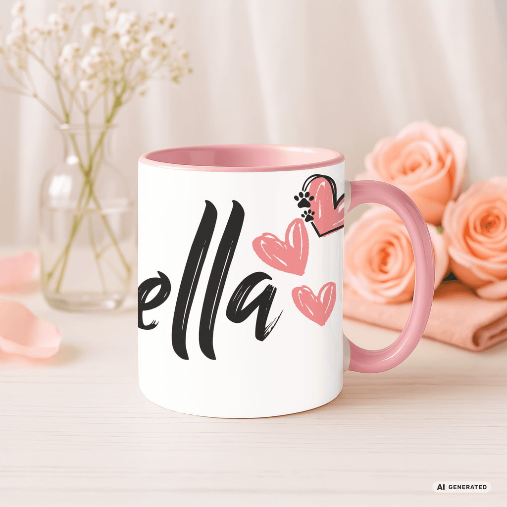 Personalisierte Golden Retriever Tasse 11oz – Aquarell Hundemotiv mit Namen | Geschenk für Hundeliebhaber | Keramiktasse mit Farbwahl