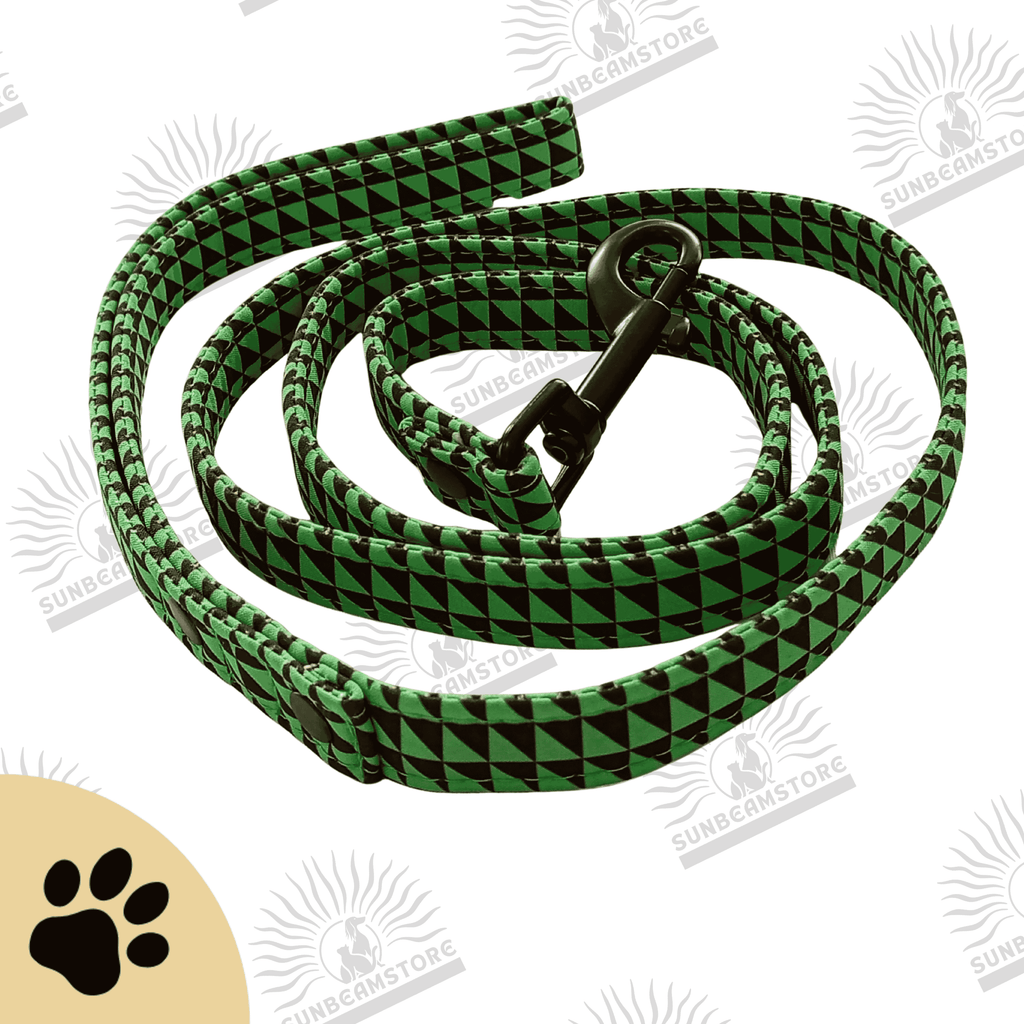 Green Triangle – Design-Hundeleine in Grün & Schwarz | Geometrisches Muster - Sunbeamstore