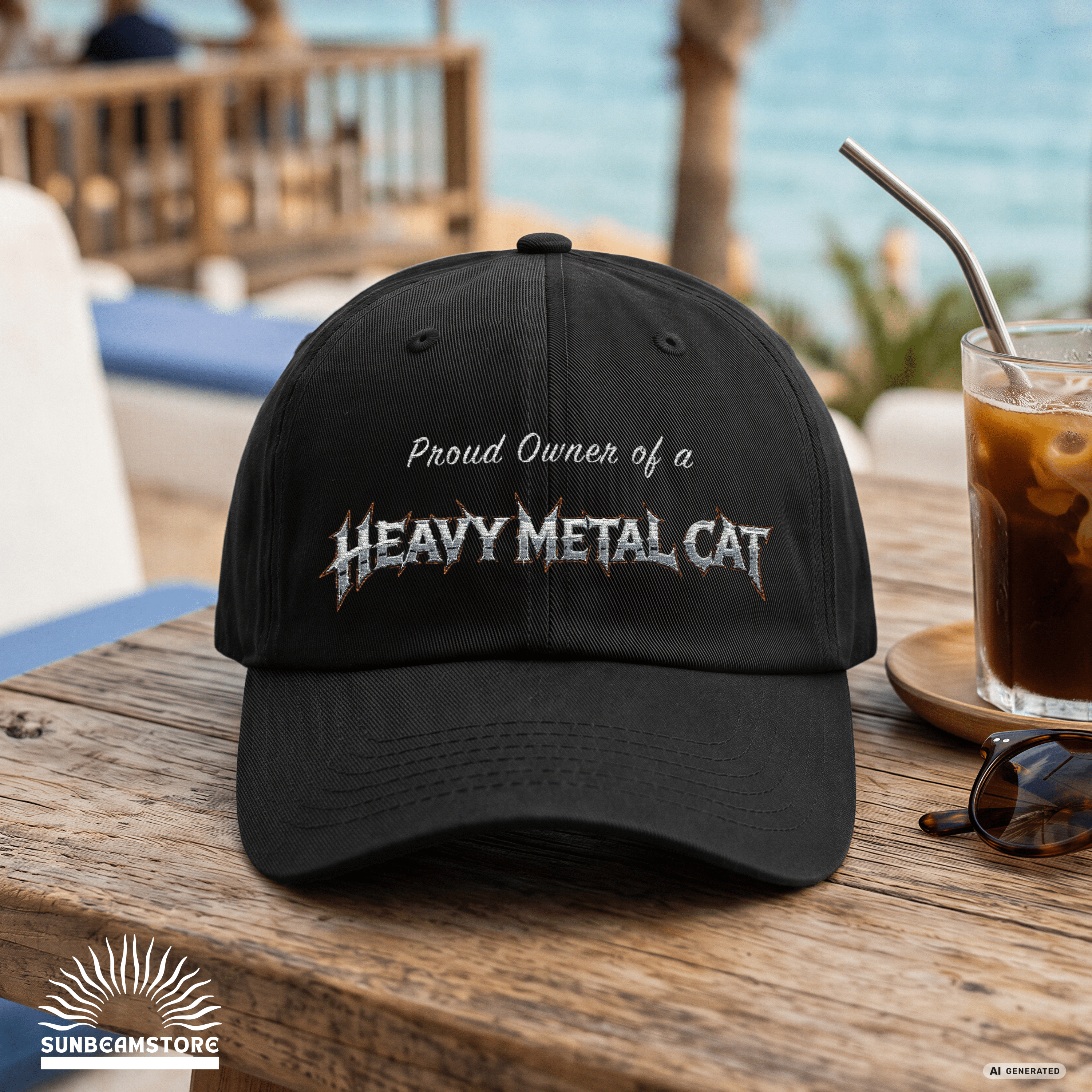 Heavy Metal Cat – Proud Owner Cap I bestickte Cap - Sunbeamstore