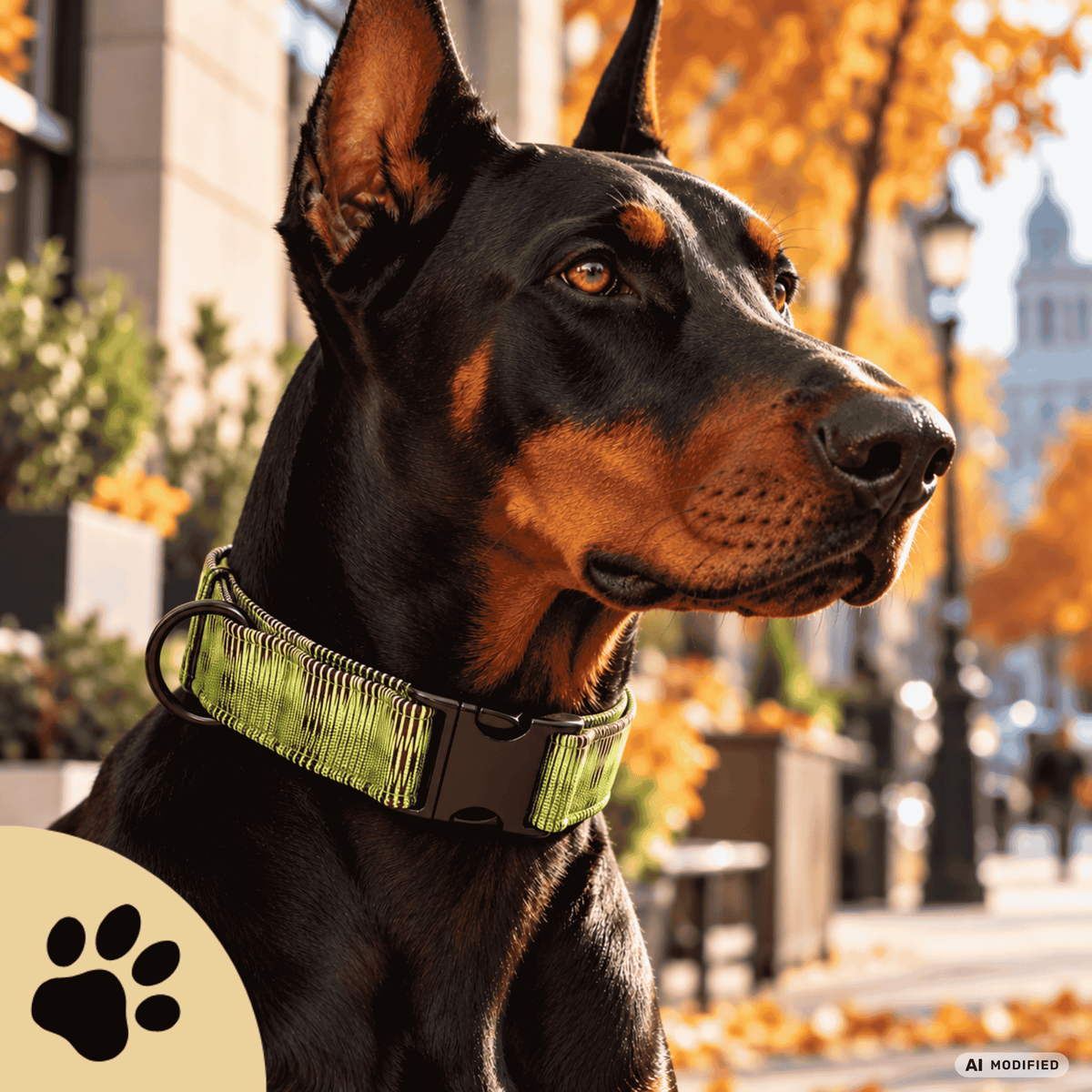 Code – Hundehalsband in Grün mit grafischem Linienmuster | Sunbeamstore - Sunbeamstore