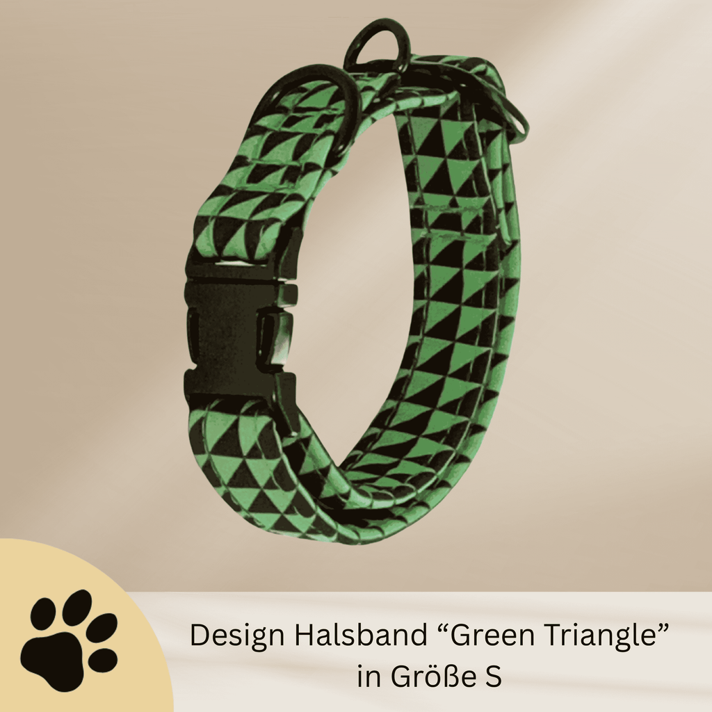 Green Triangle – Design-Hundehalsband mit geometrischem Muster & Metallbeschlägen - Sunbeamstore