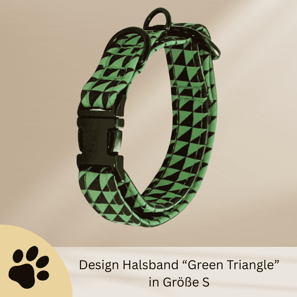 Green Triangle – Design-Hundehalsband mit geometrischem Muster & Metallbeschlägen - Sunbeamstore